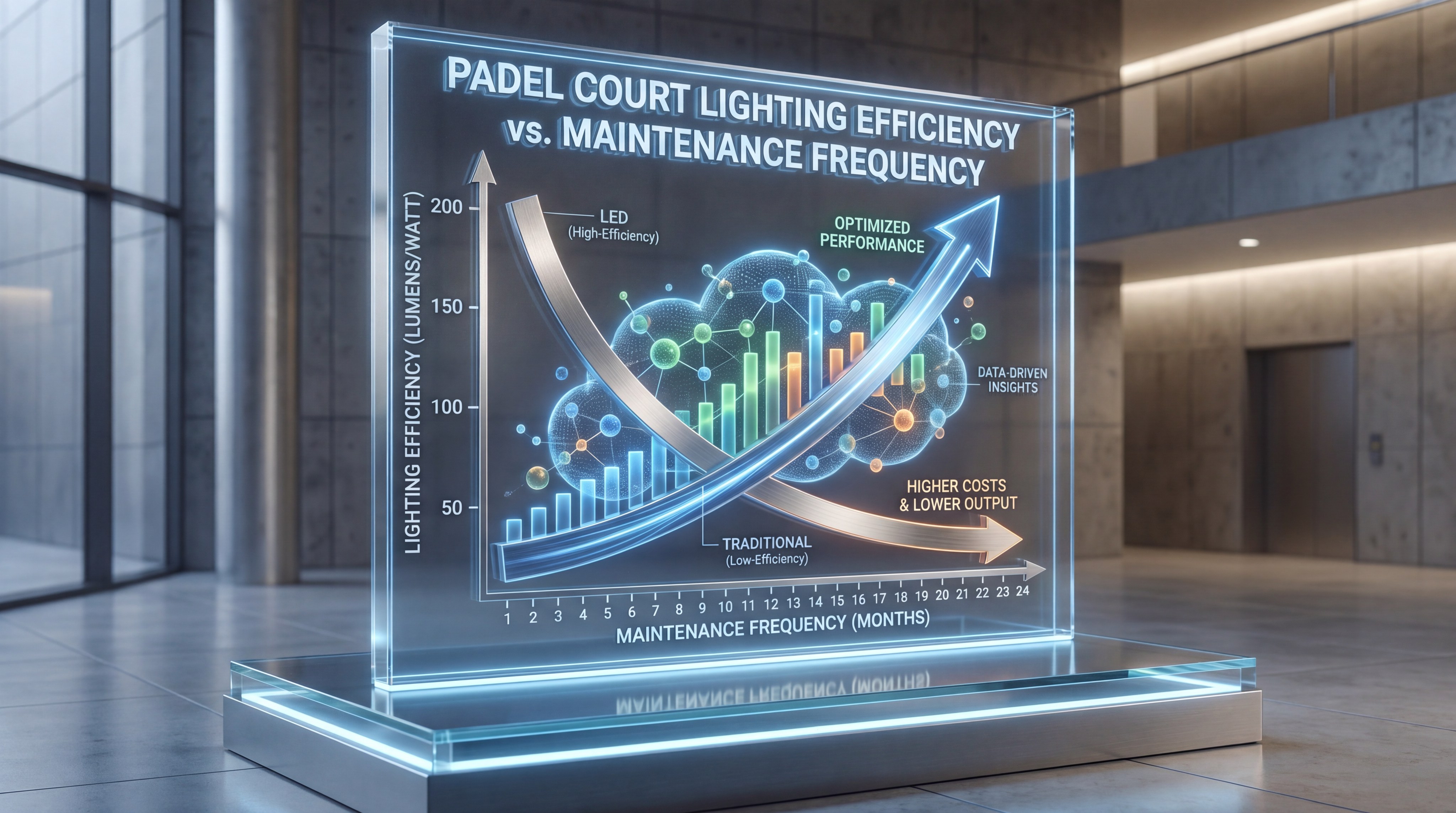 padel court lighting efficiency maintenance