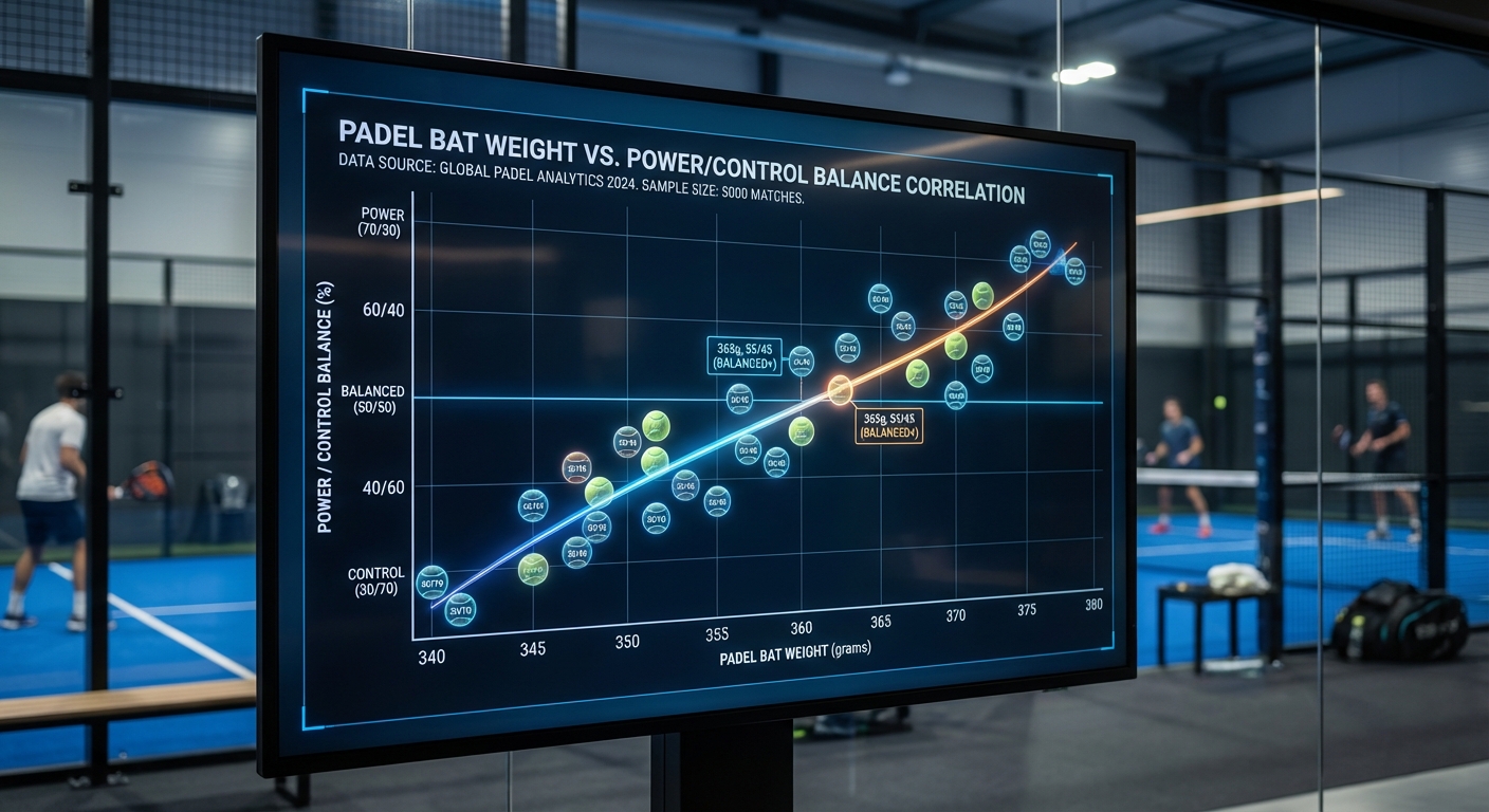 Technical chart showing correlation between bat weight and power/control