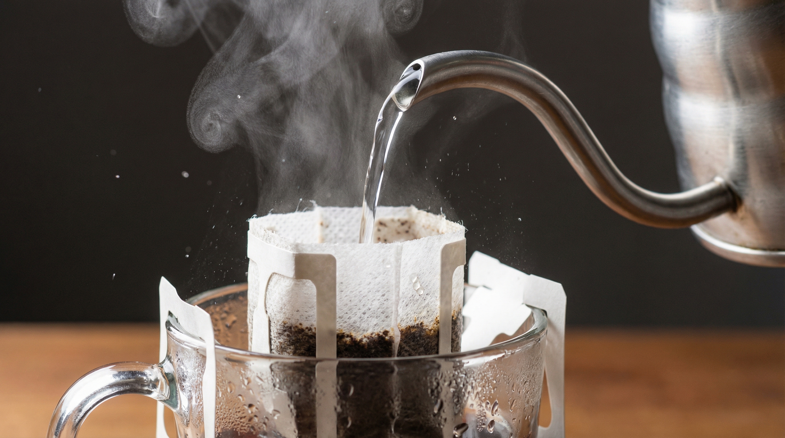 Hot Water Pouring Over PLA Filter