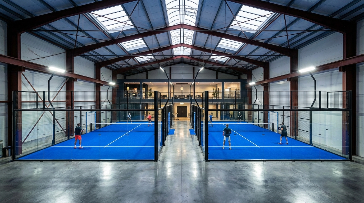 high end padel facility interior