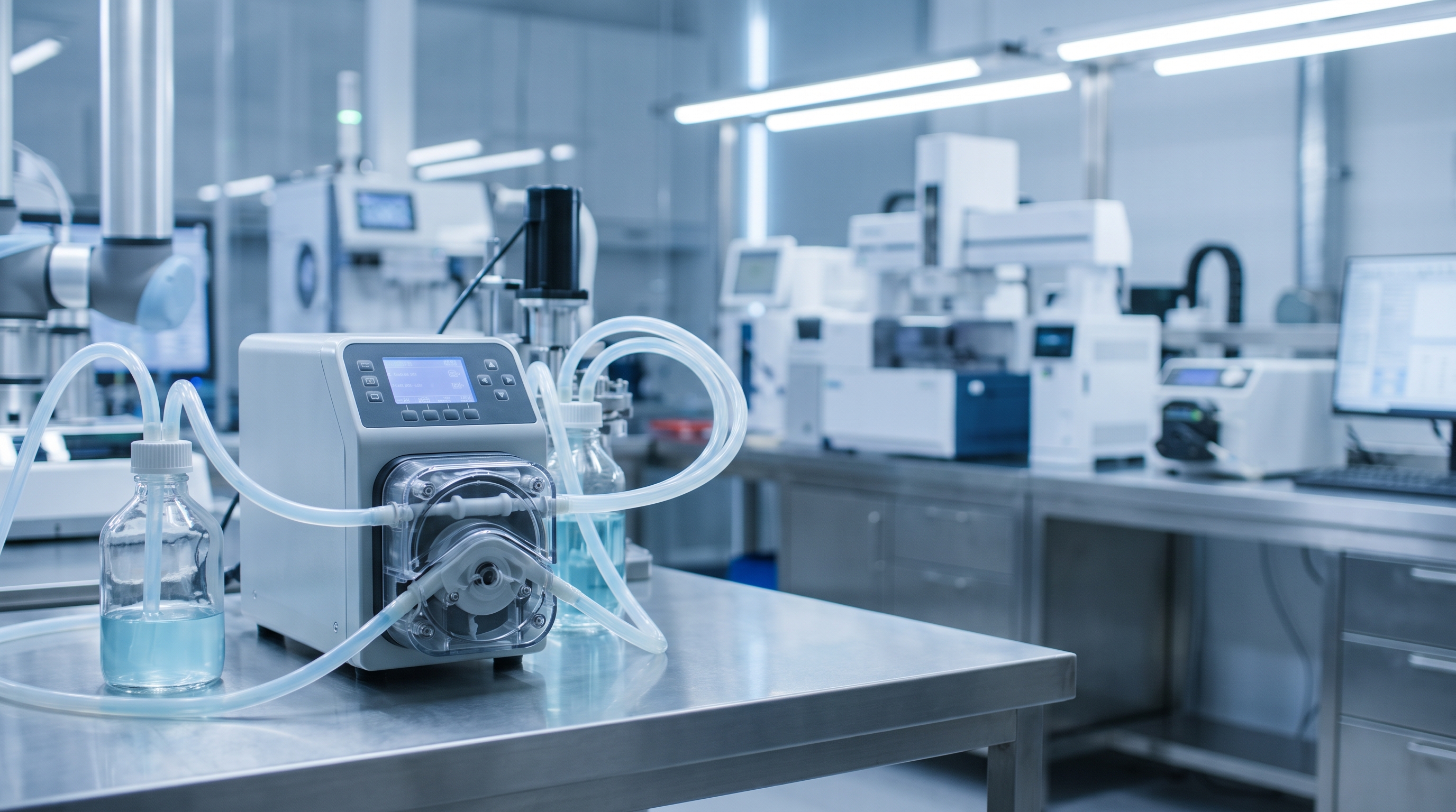 Peristaltic Pump in Sterile Laboratory Setting