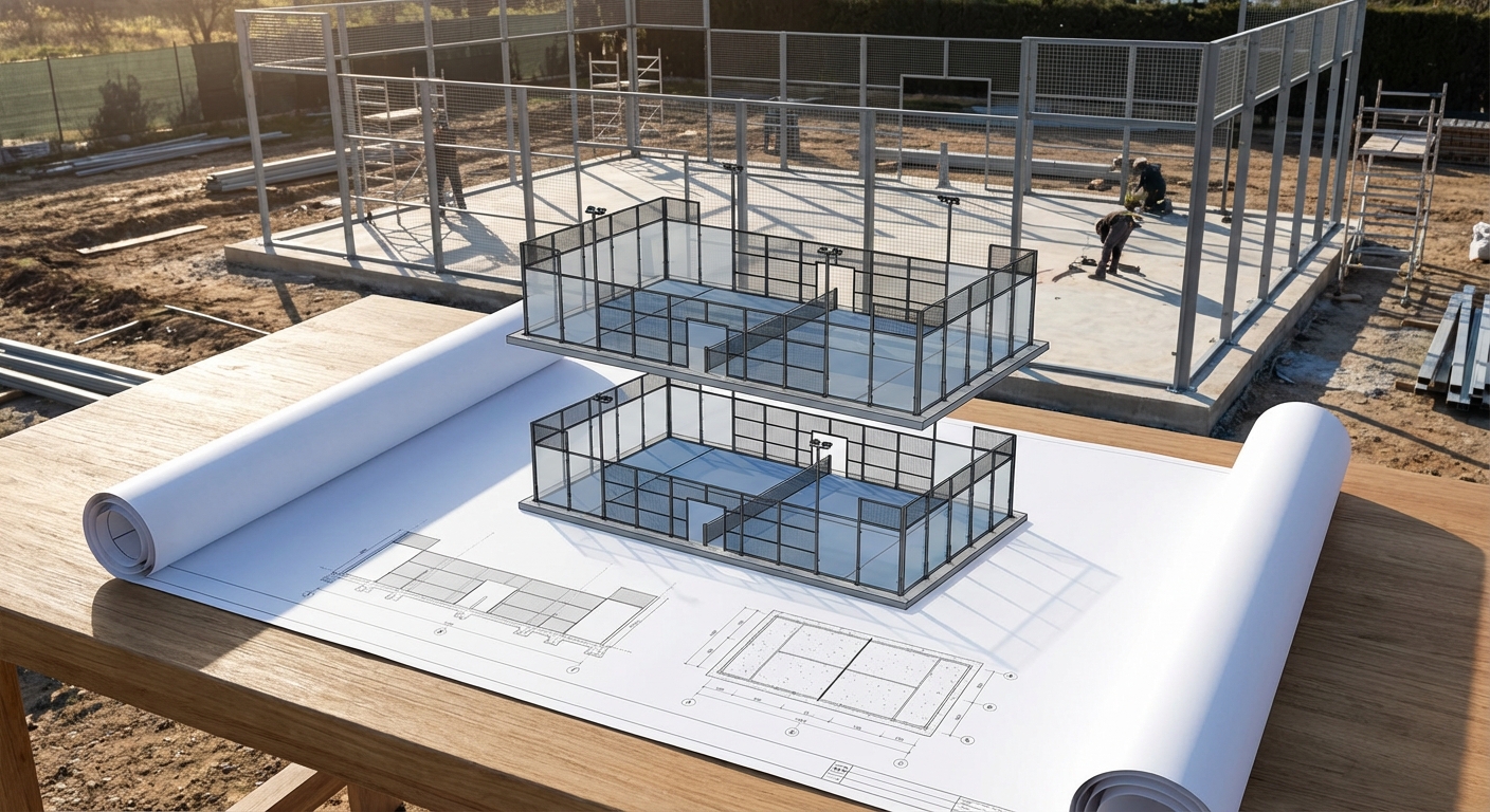 modern padel court blueprint