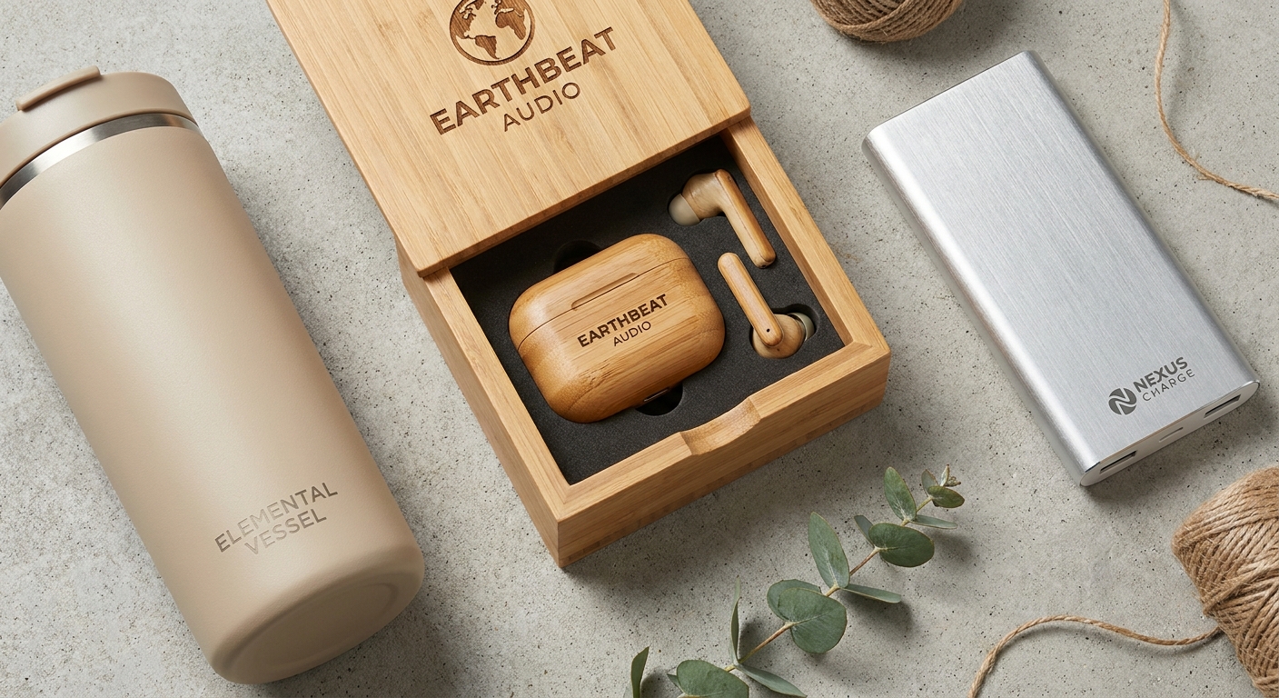 Eco-friendly product flatlay