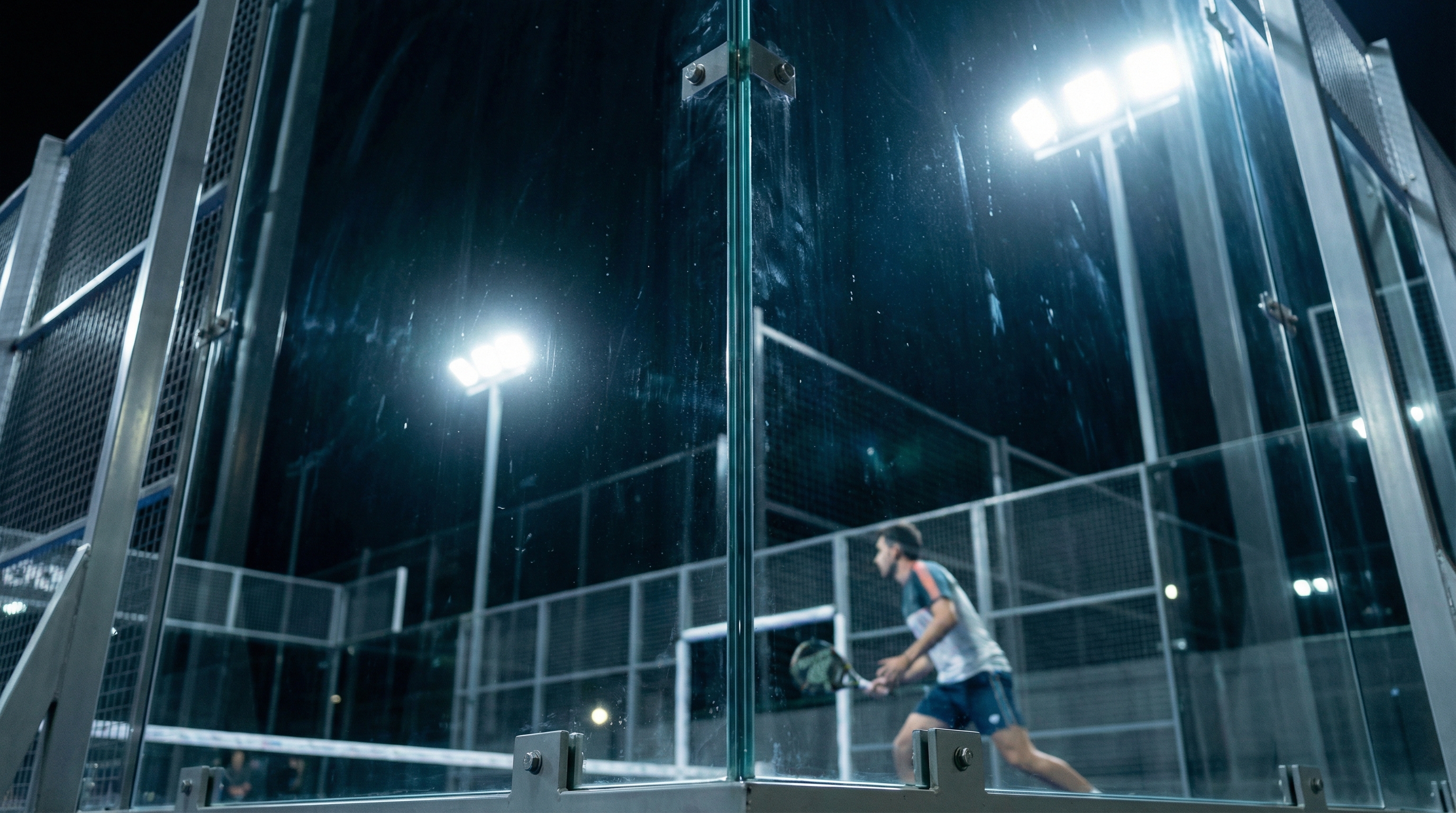 padel court glass closeup