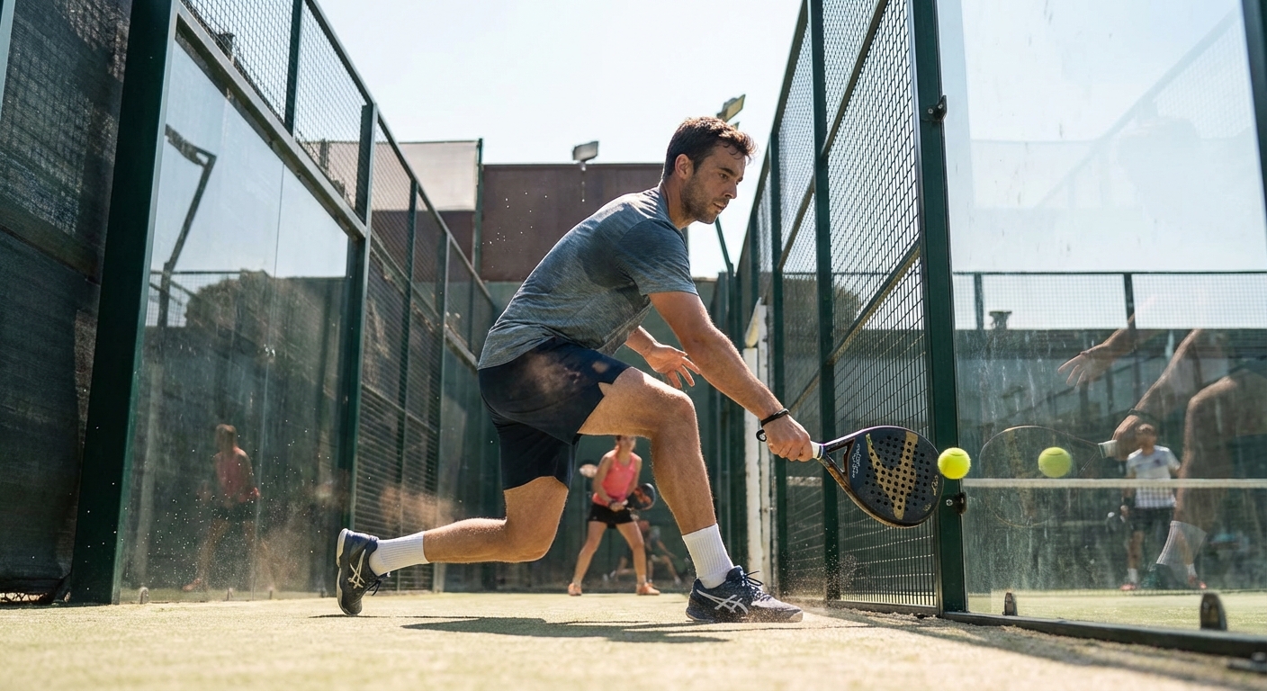 padel court action shot