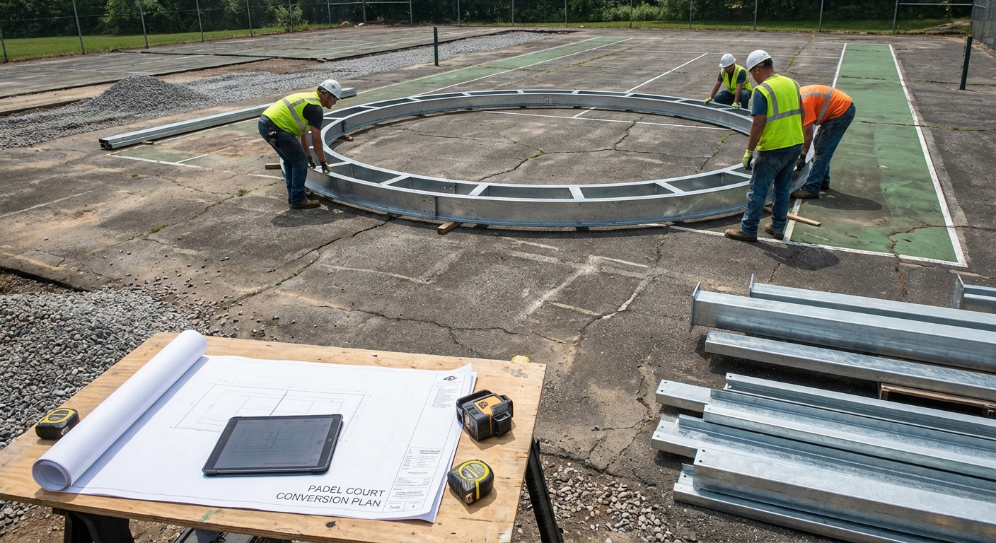 padel court conversion construction