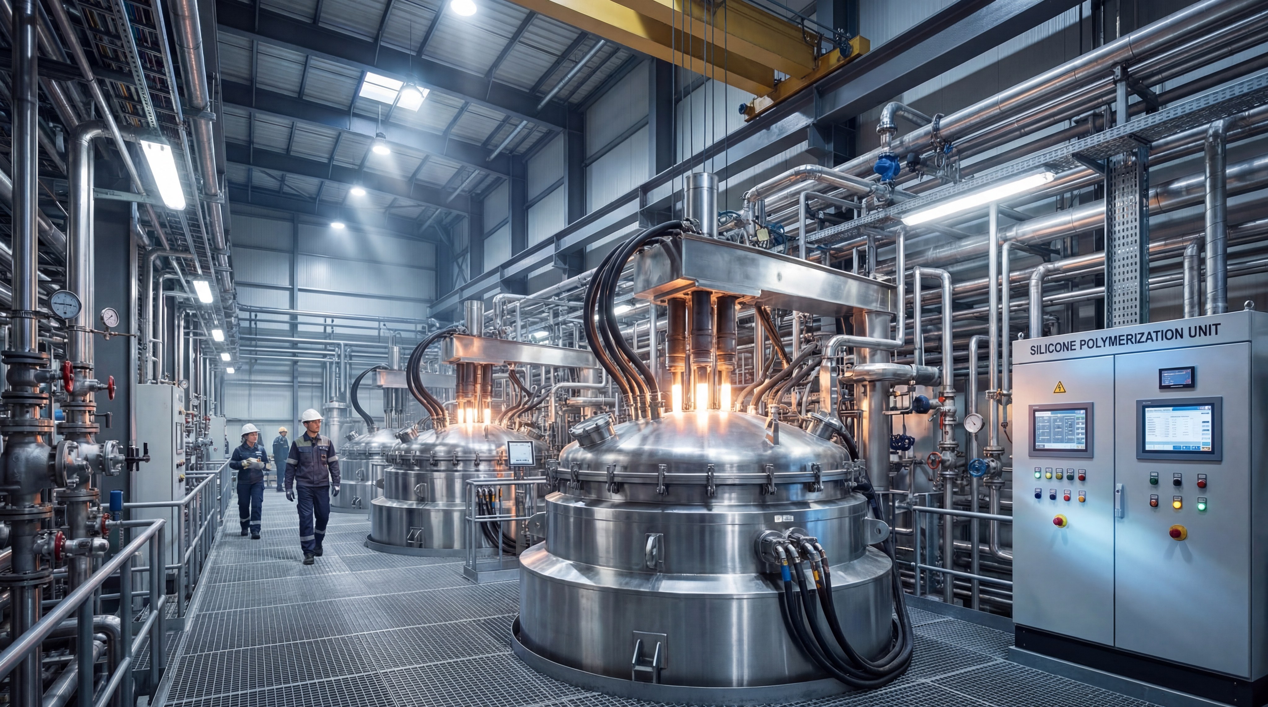 modern chemical plant silicone polymerization