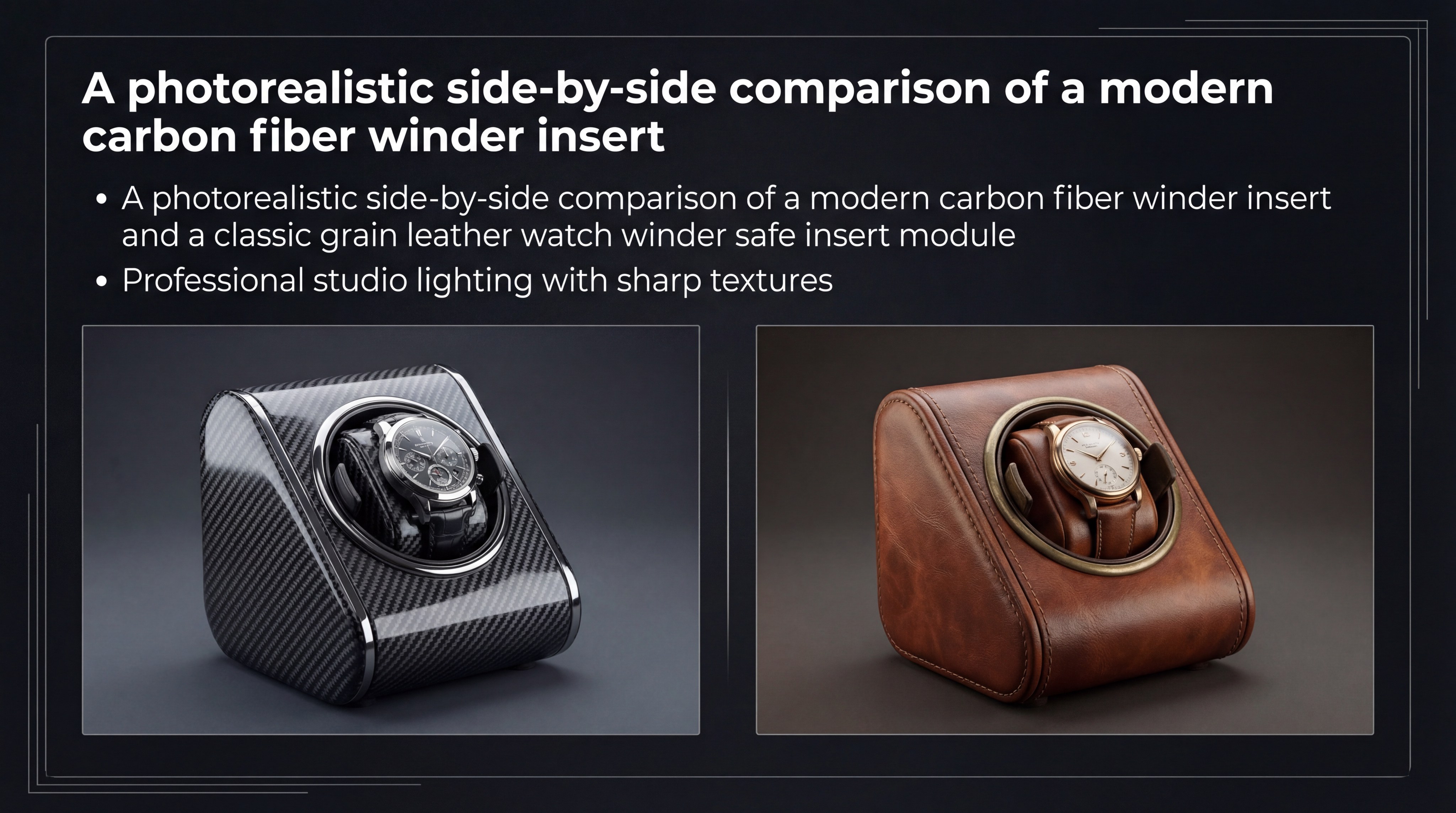 carbon fiber vs leather watch winder comparison slide 3