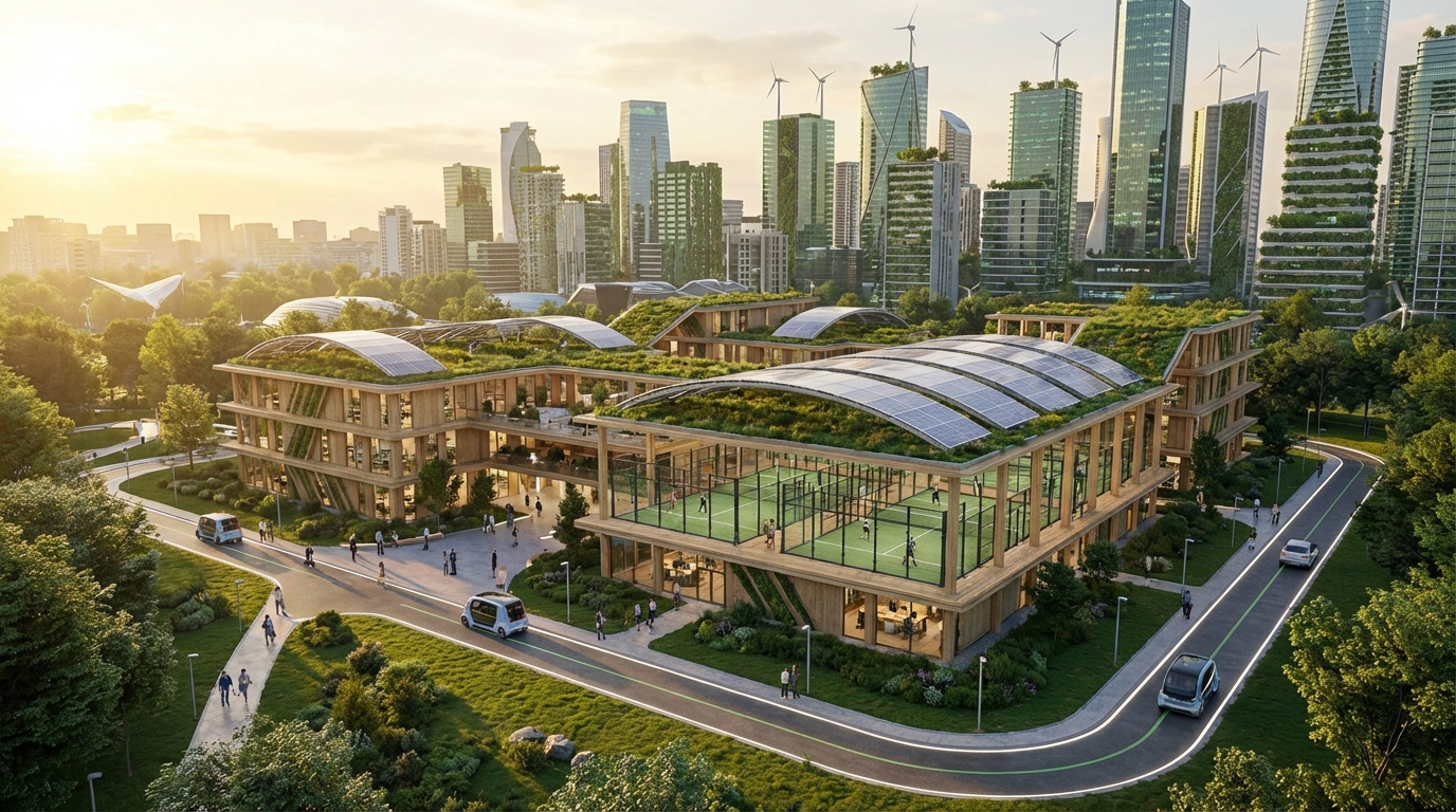 sustainable padel haus concept