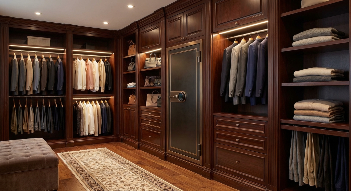 luxury walk-in closet safe installation