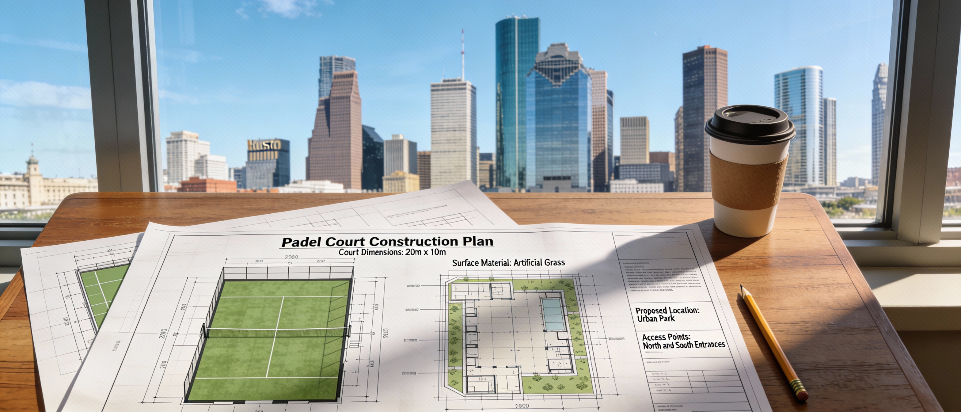 padel court architectural blueprint