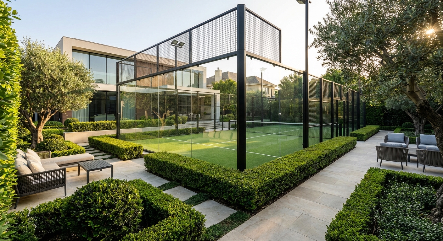 luxury padel court garden