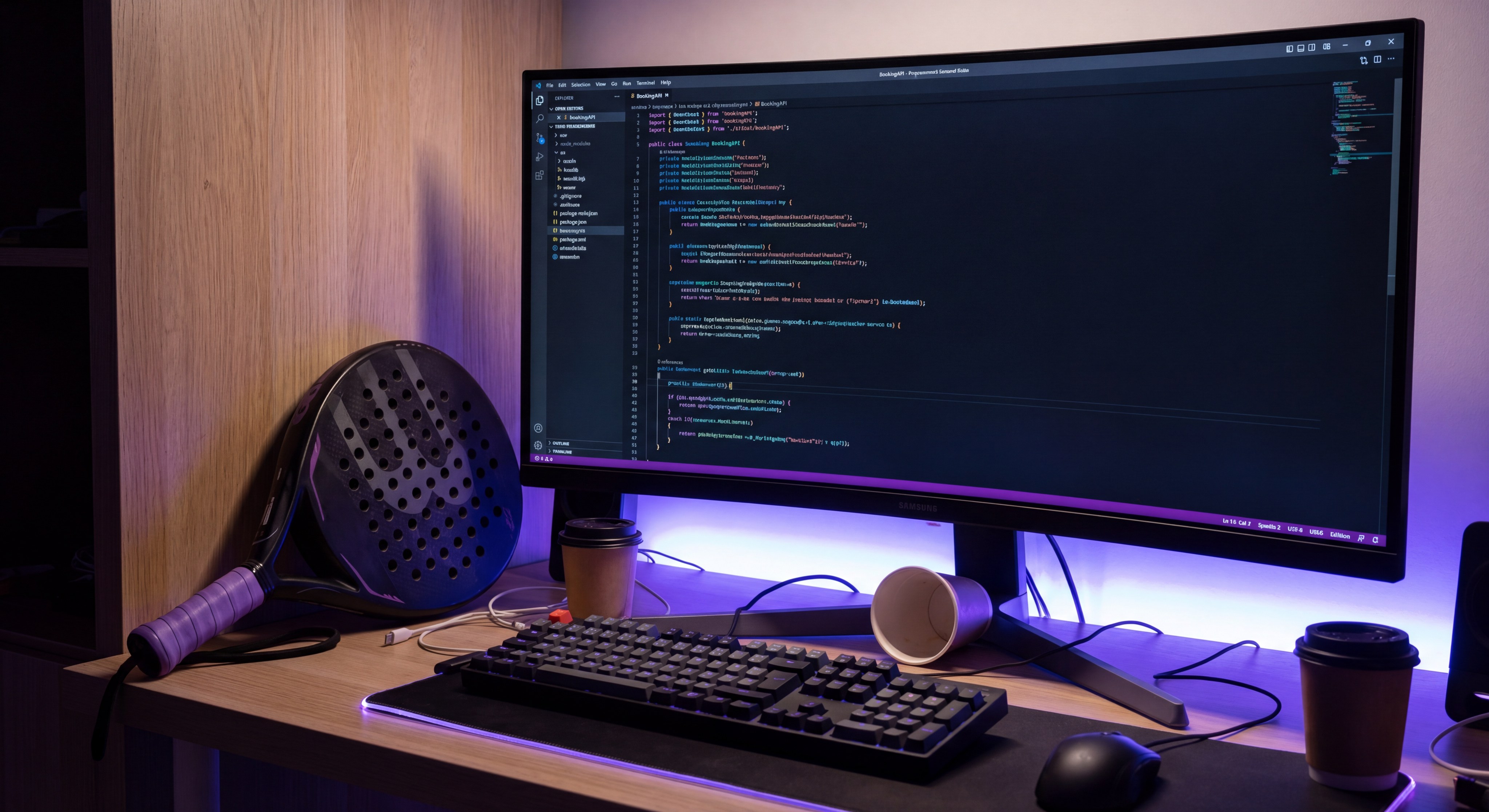 programmer desk night coding