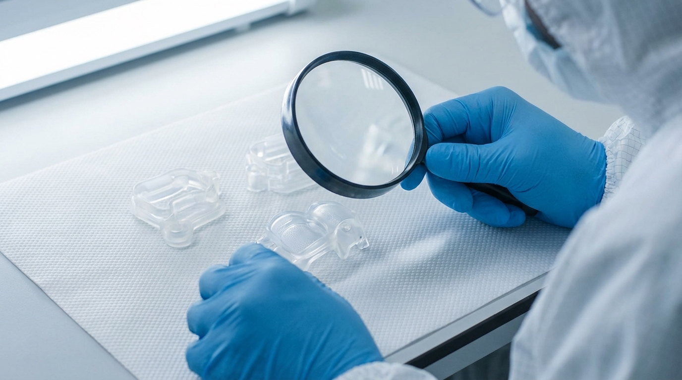 Precision LSR Parts Cleanroom Inspection