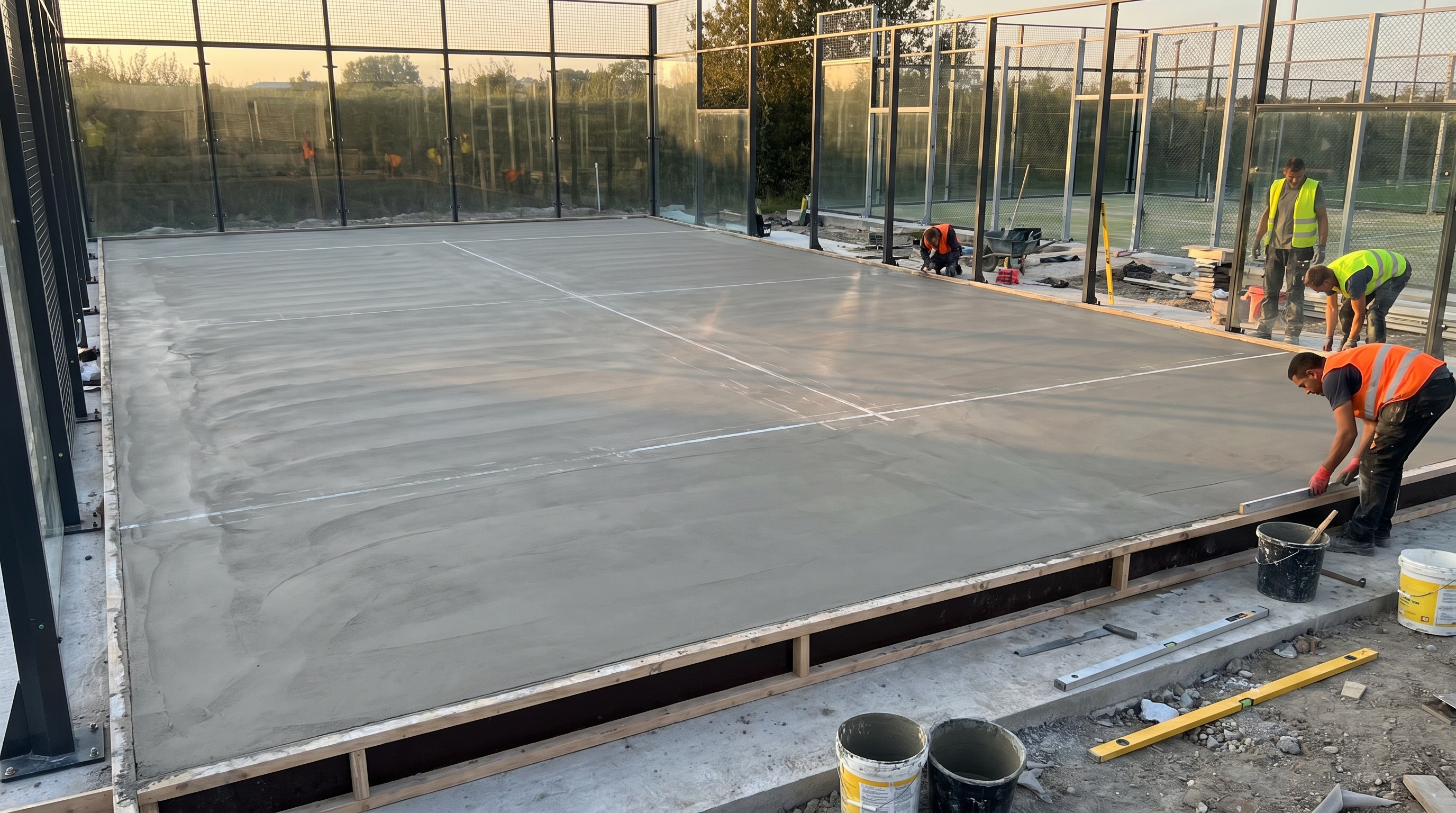 concrete foundation padel court