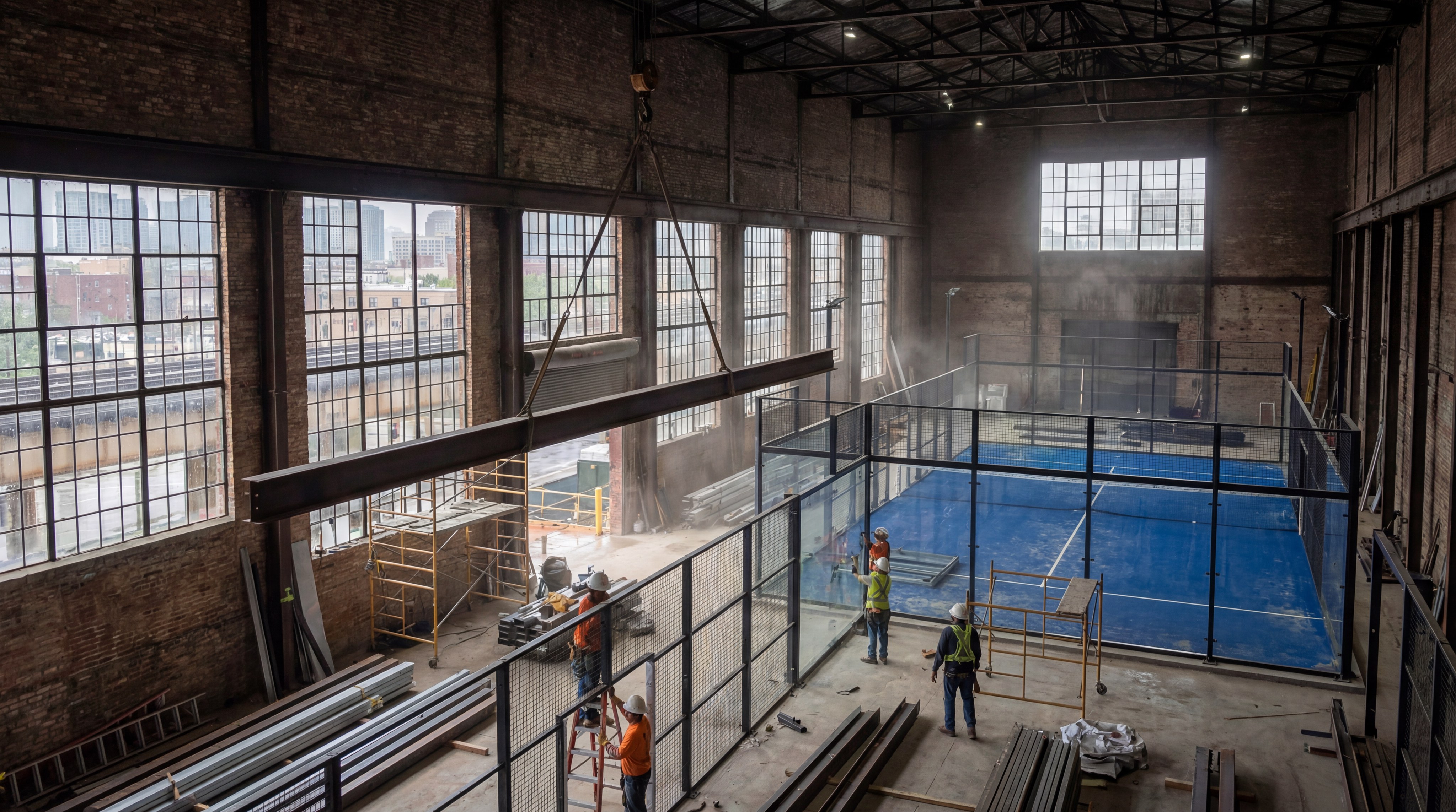 chicago warehouse padel renovation