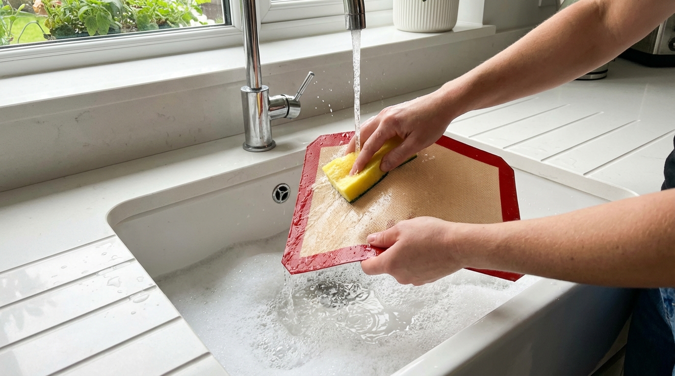 kitchen sink cleaning scene