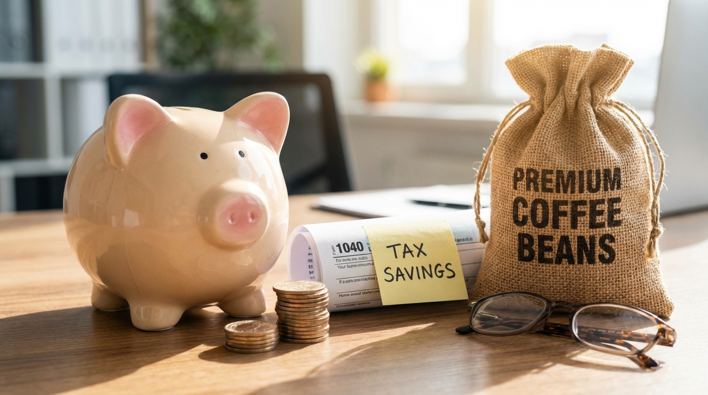 Tax savings business finance concept