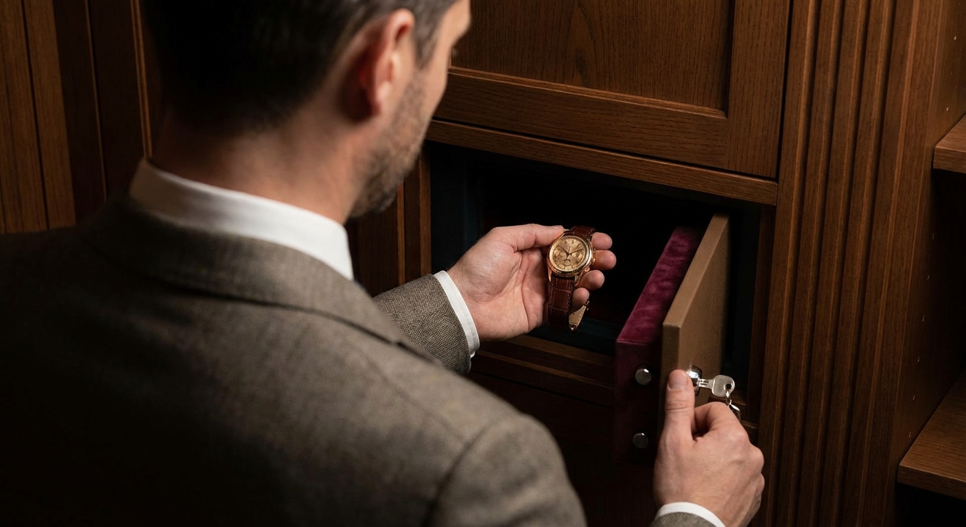 Person placing luxury watch image