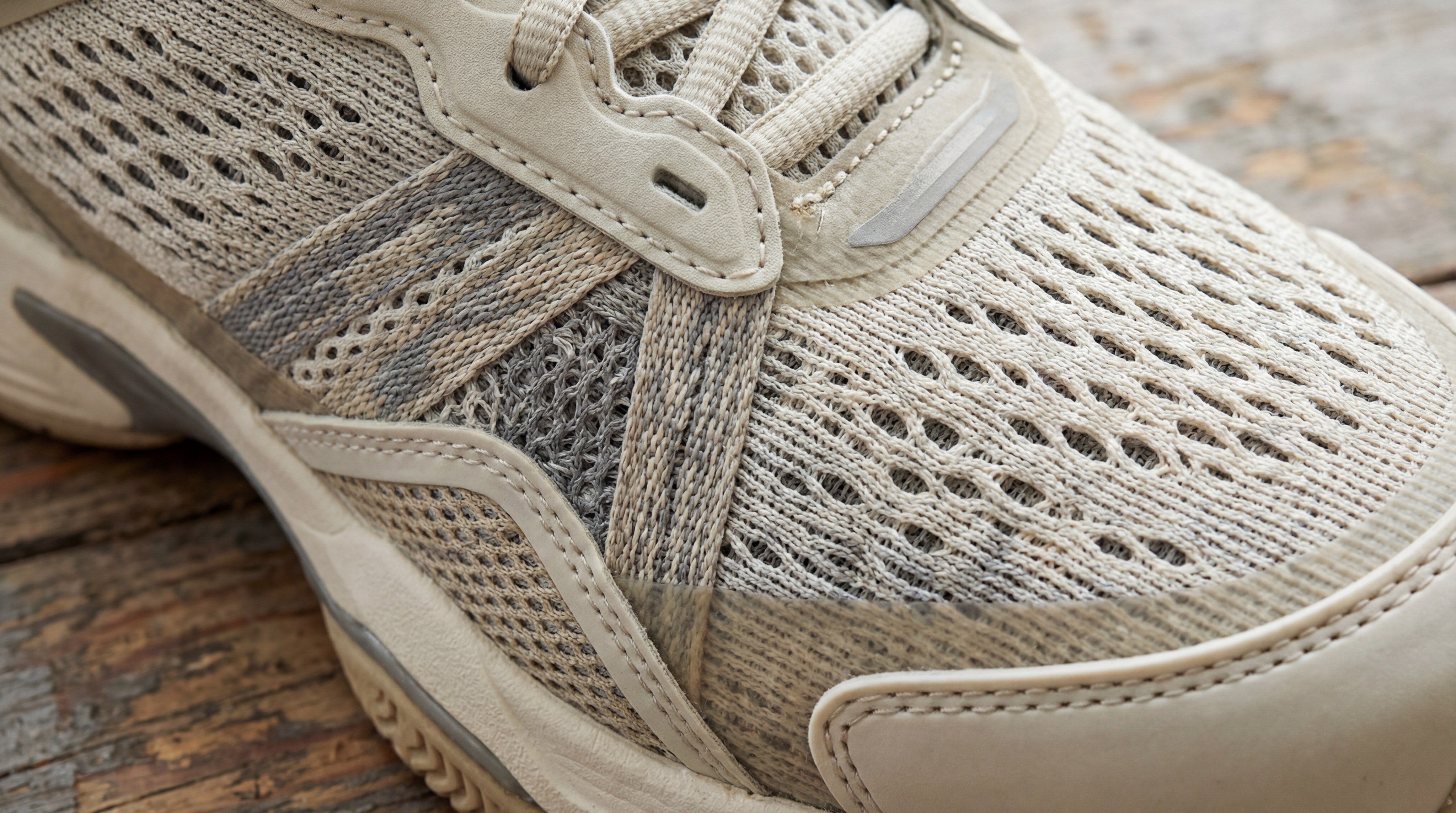 Close-up of mesh upper material