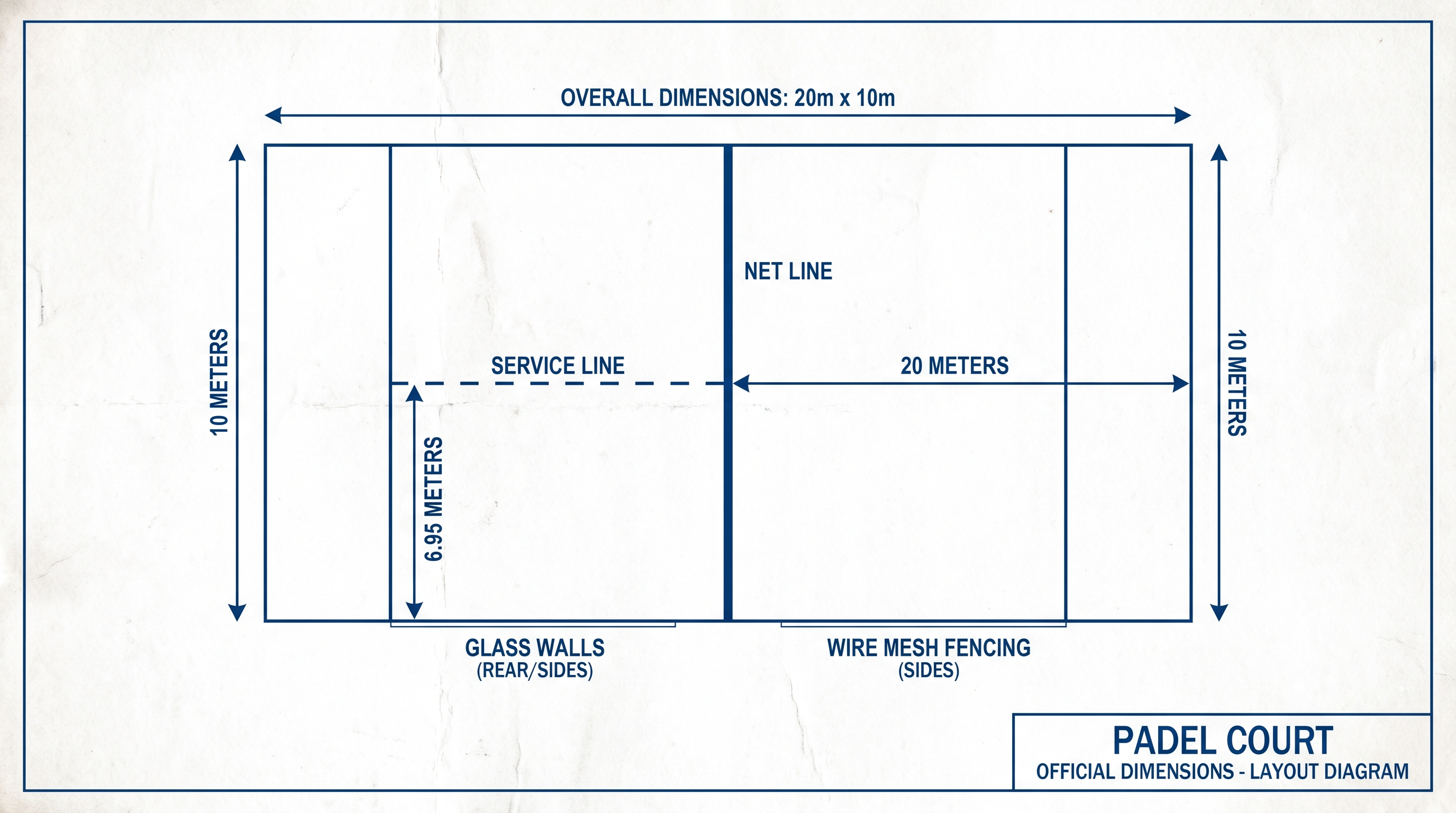 padel court technical diagram