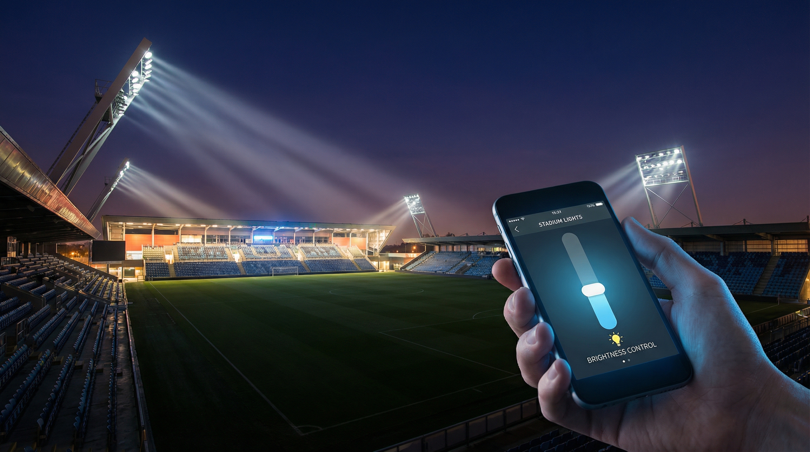 smart stadium lighting mobile control