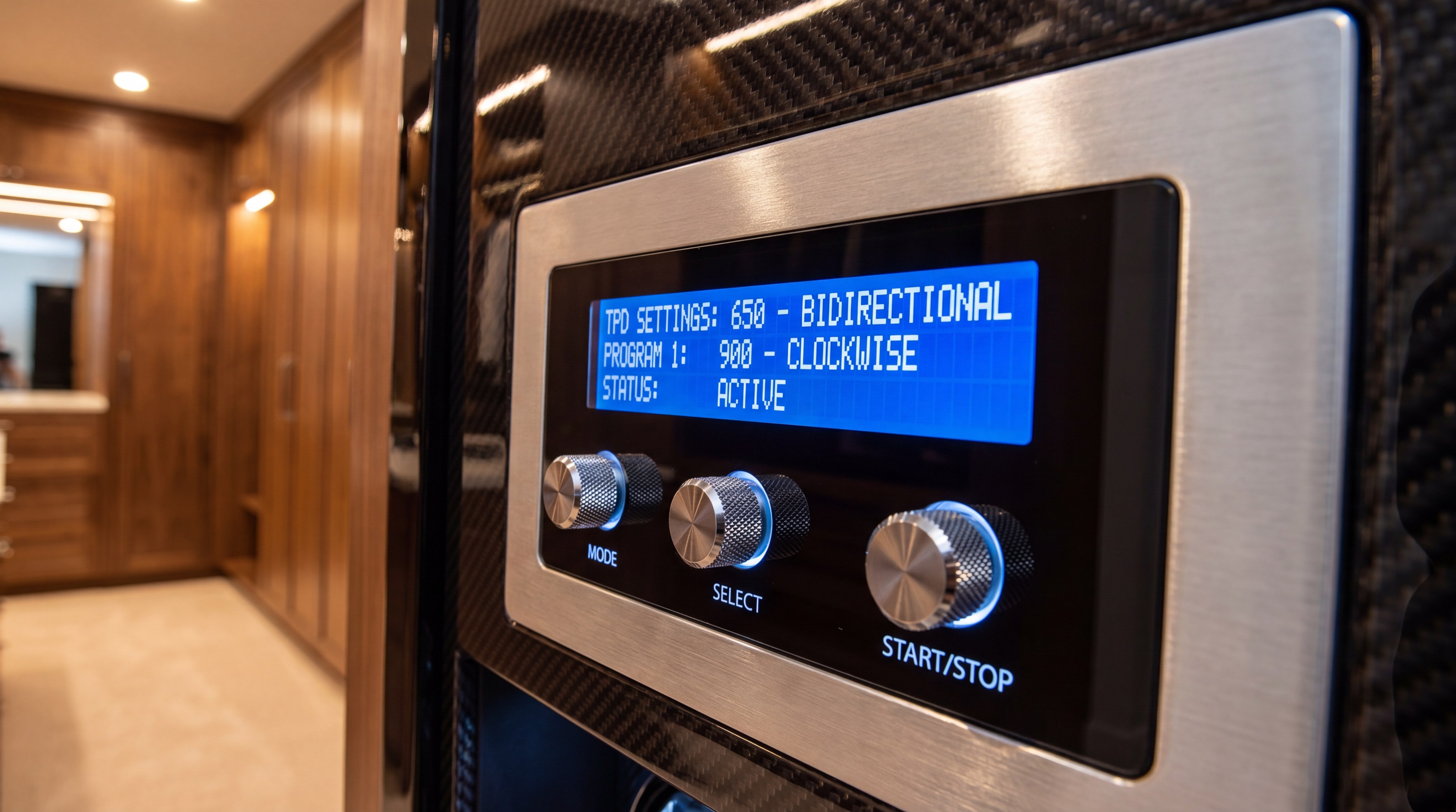 modern watch winder safe control panel