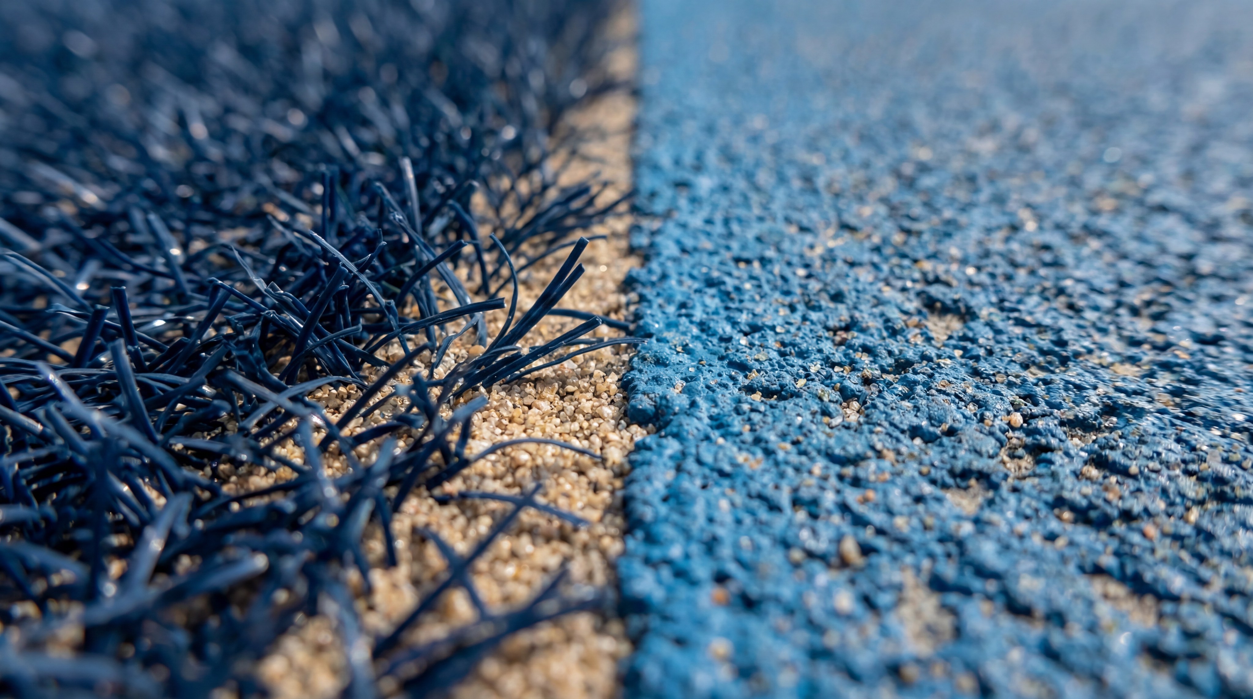 Macro comparison of padel artificial turf versus pickleball acrylic coating