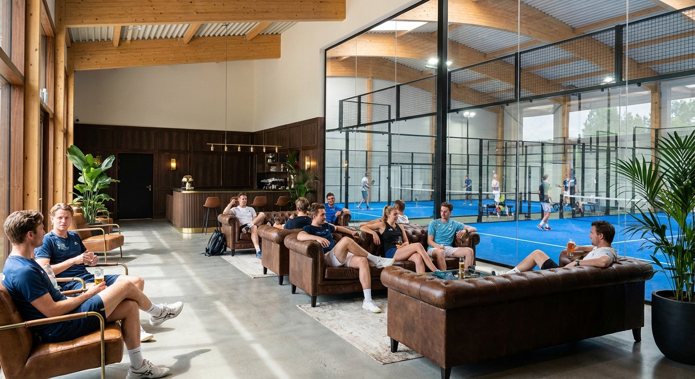 Luxury padel club lounge interior