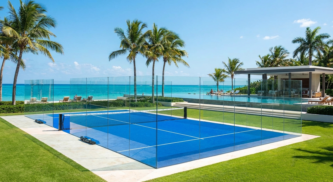 luxury padel court panoramic