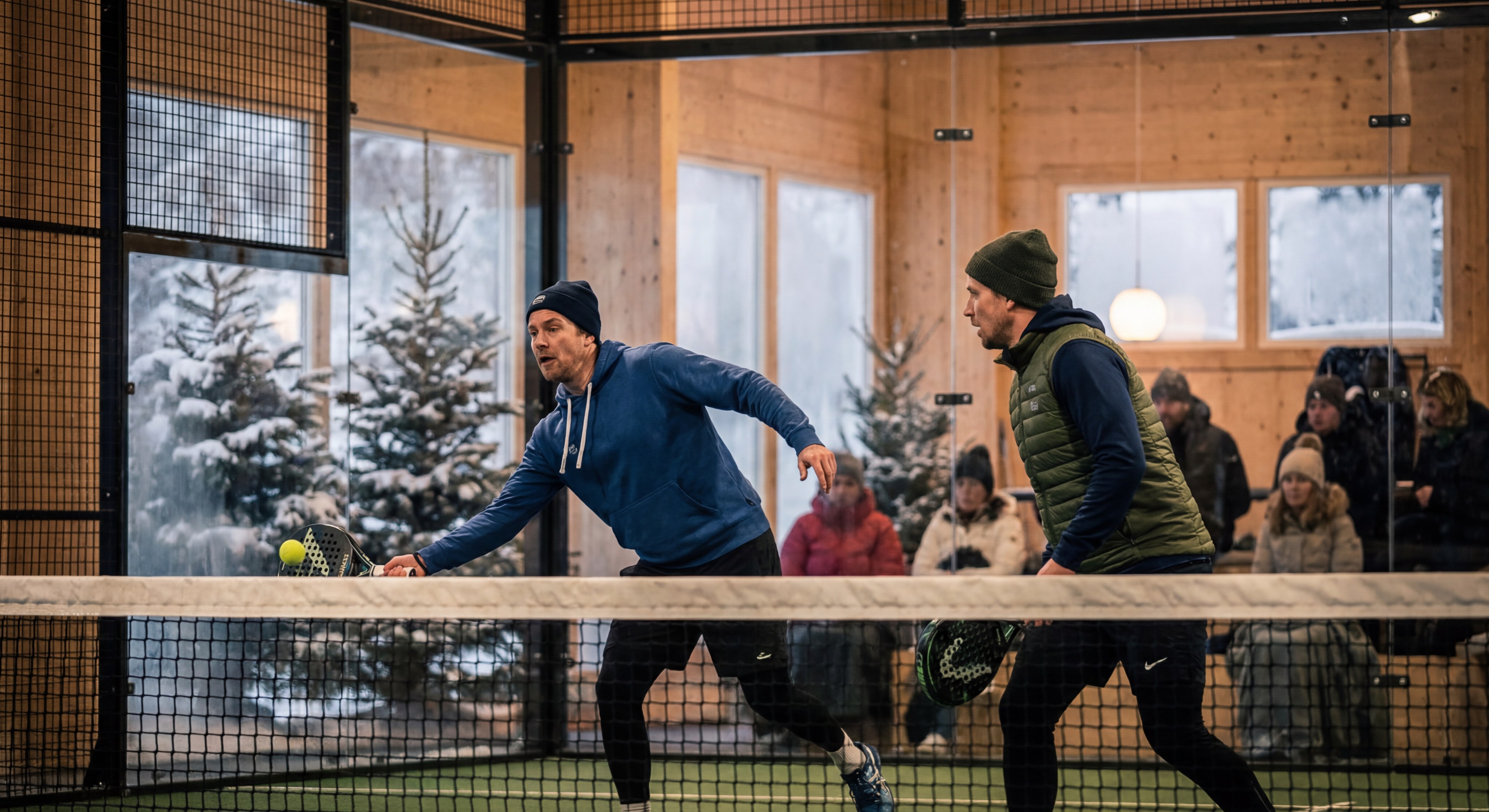 Indoor Padel Match Action