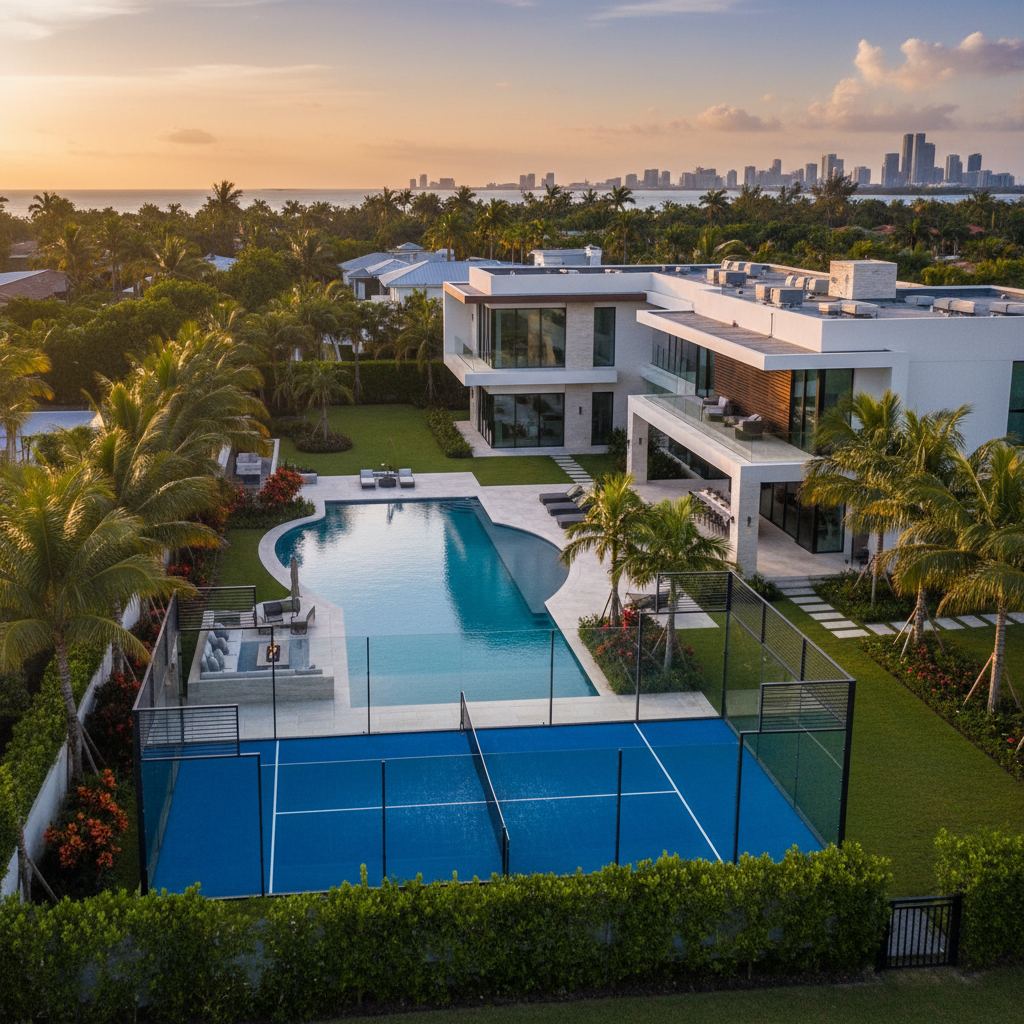 miami luxury backyard padel pool