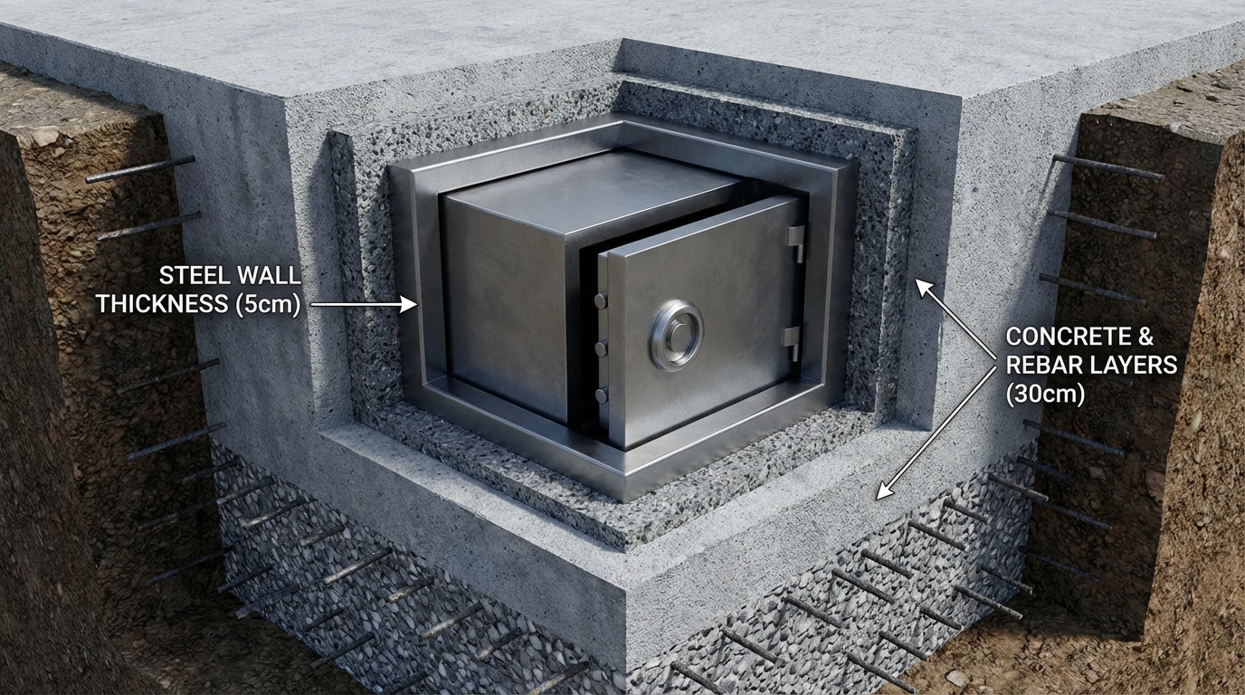 Safe concrete foundation cross section