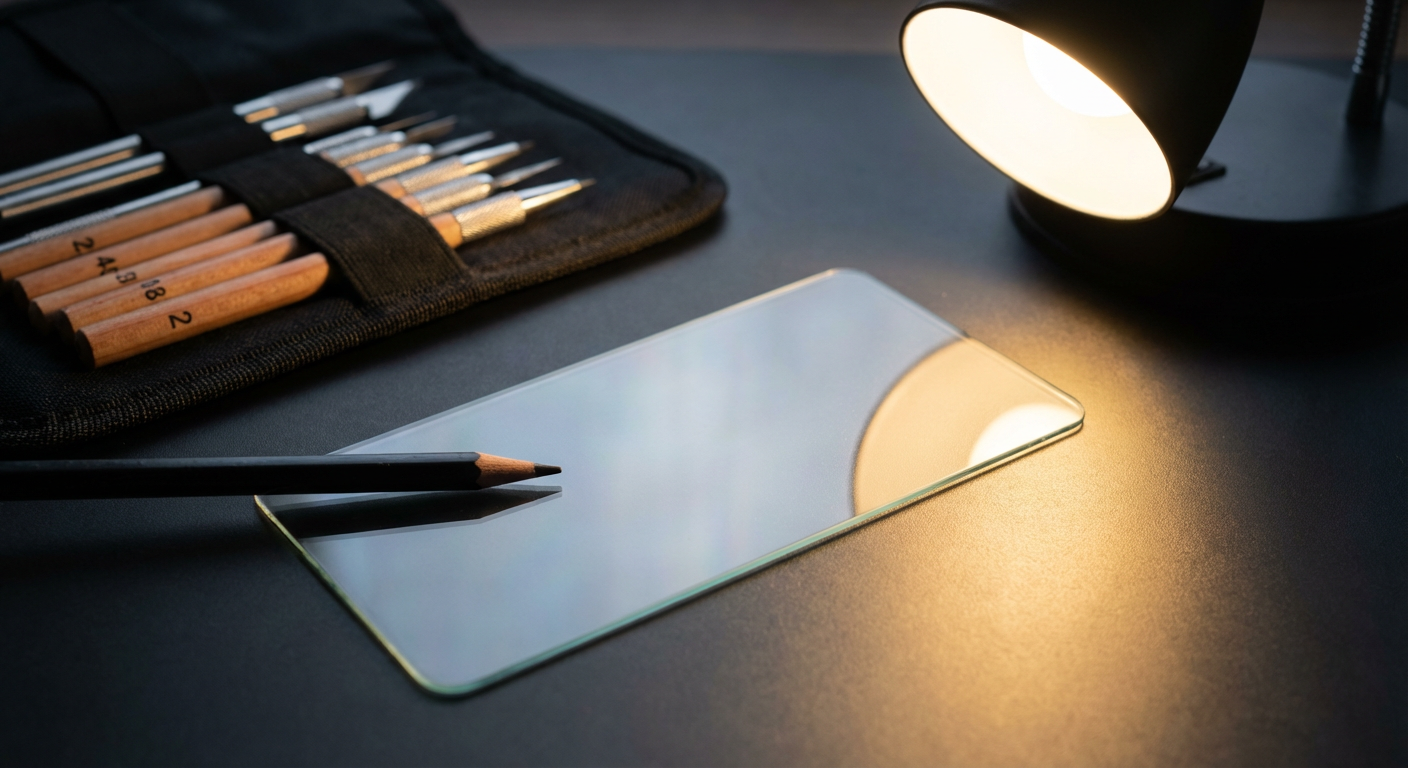 tempered glass hardness test macro