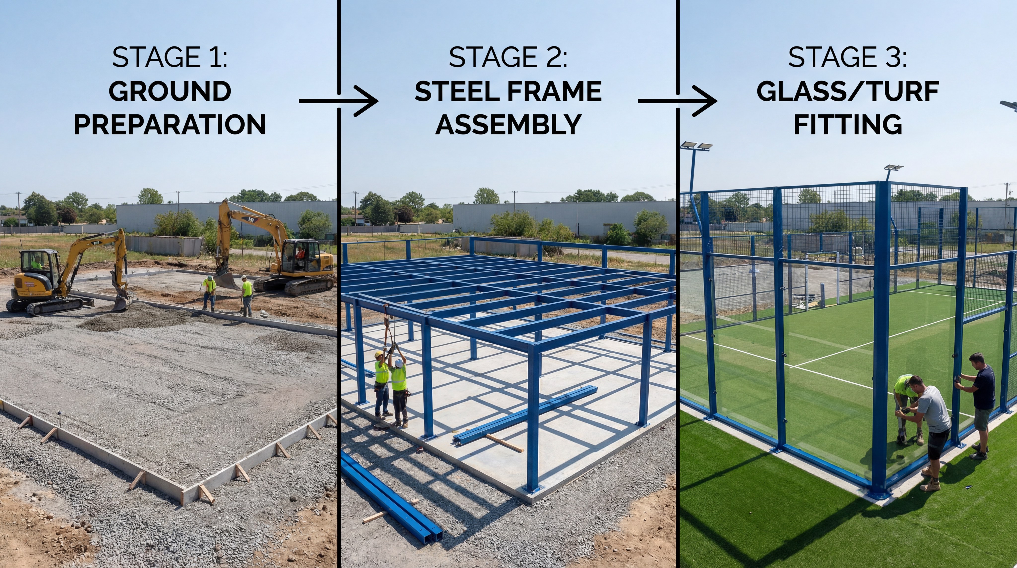padel court installation stages