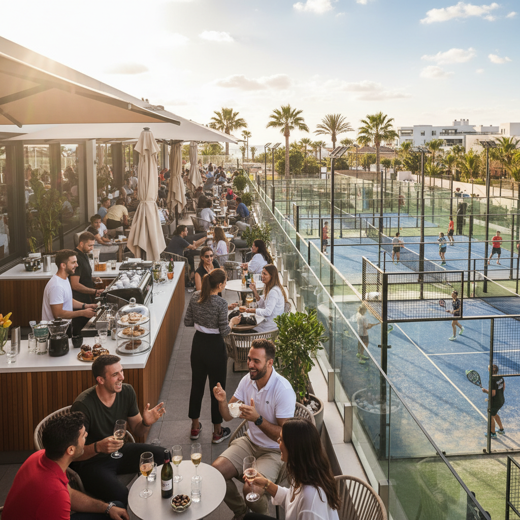 Sports club terrace view