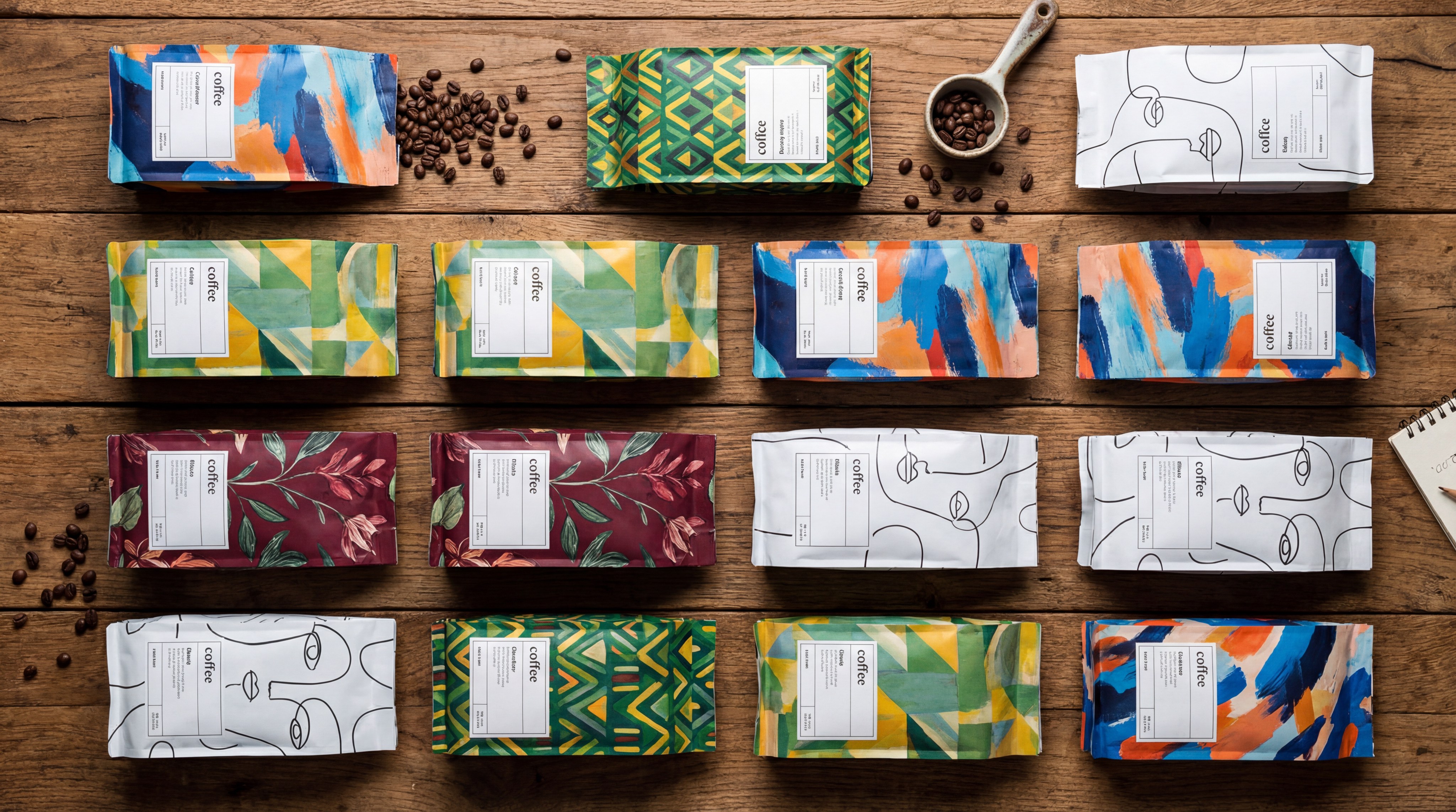 Sustainable kraft paper material used in professional custom coffee bag printing.