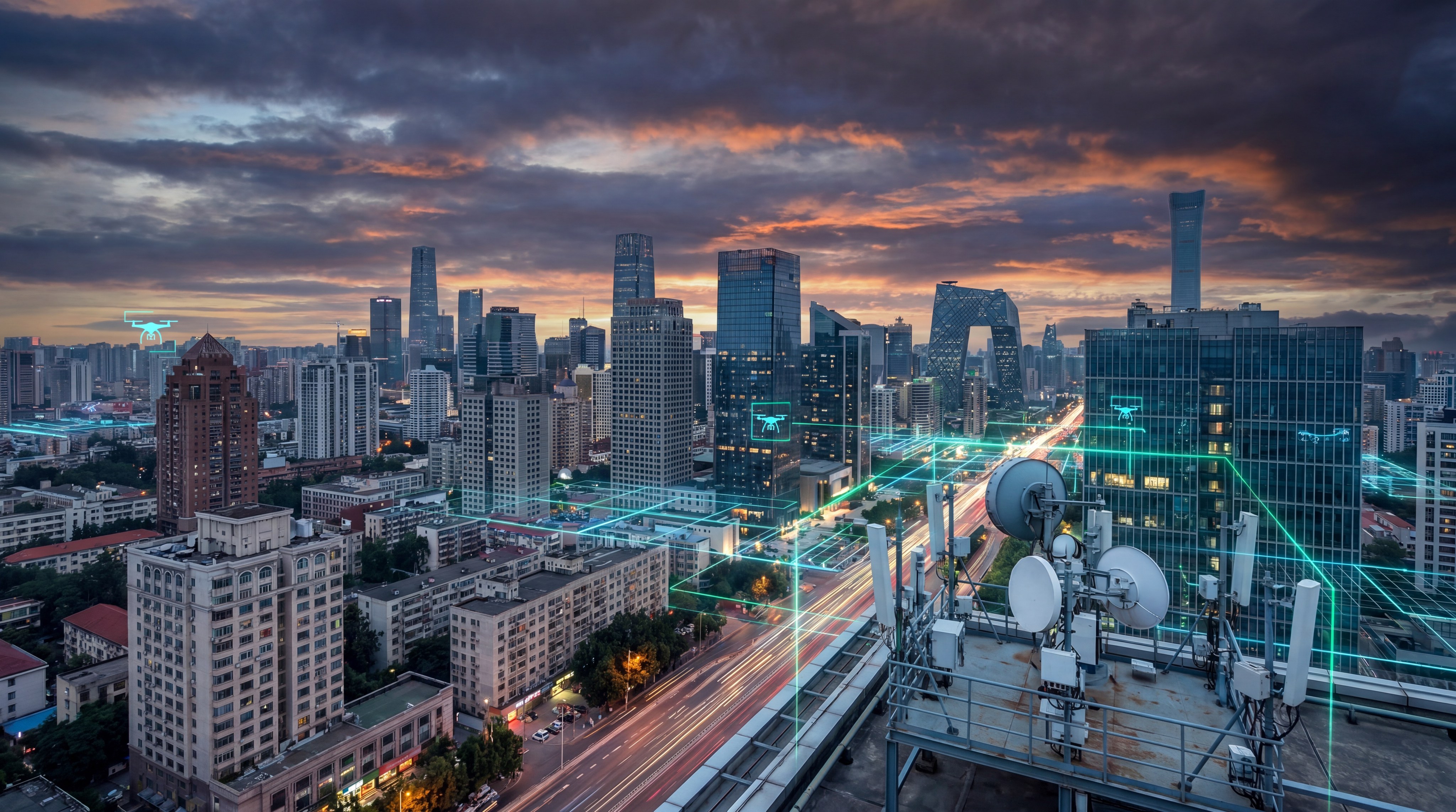 Urban skyline visualization of drone detection