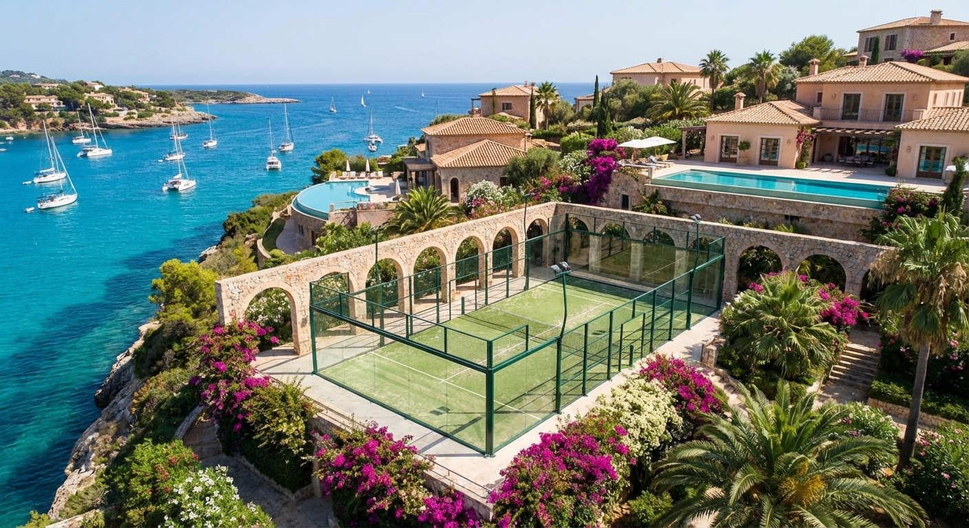 padel court mediterranean resort