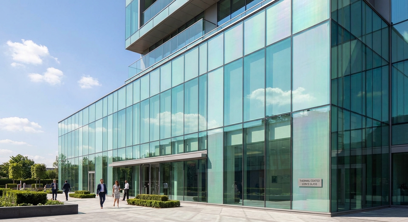 luxury building low e glass reflection