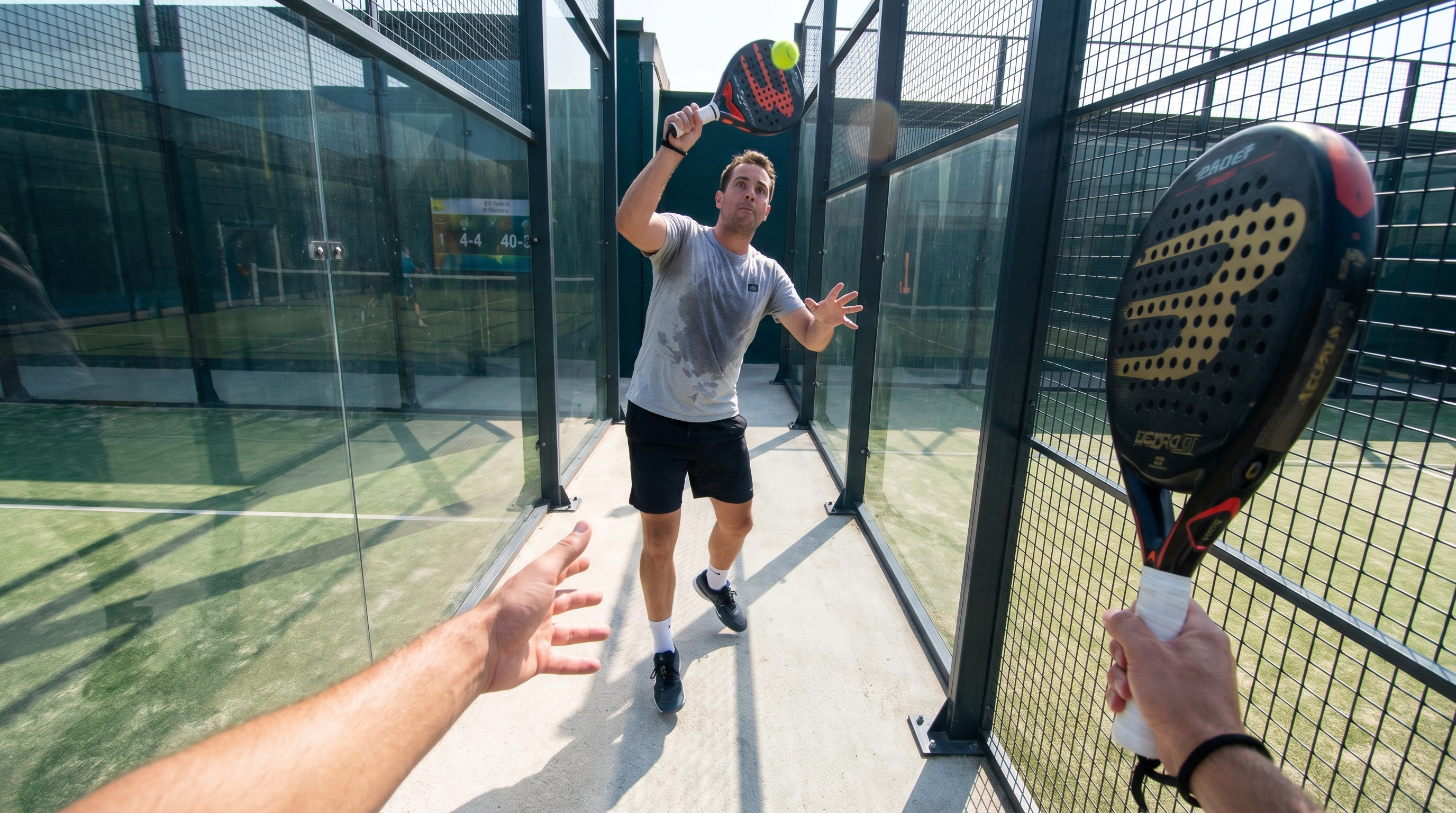 padel court action shot