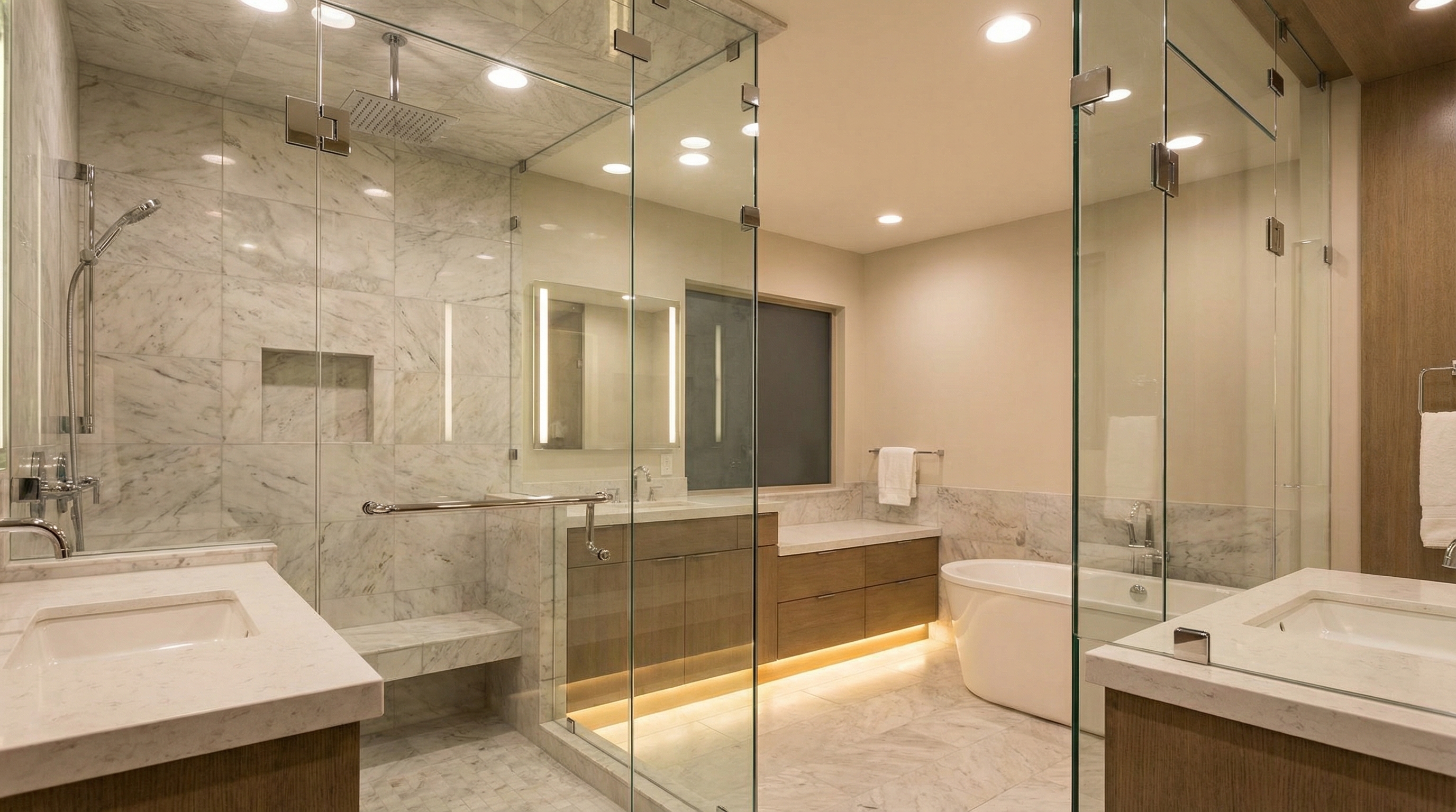 luxury bathroom glass shower