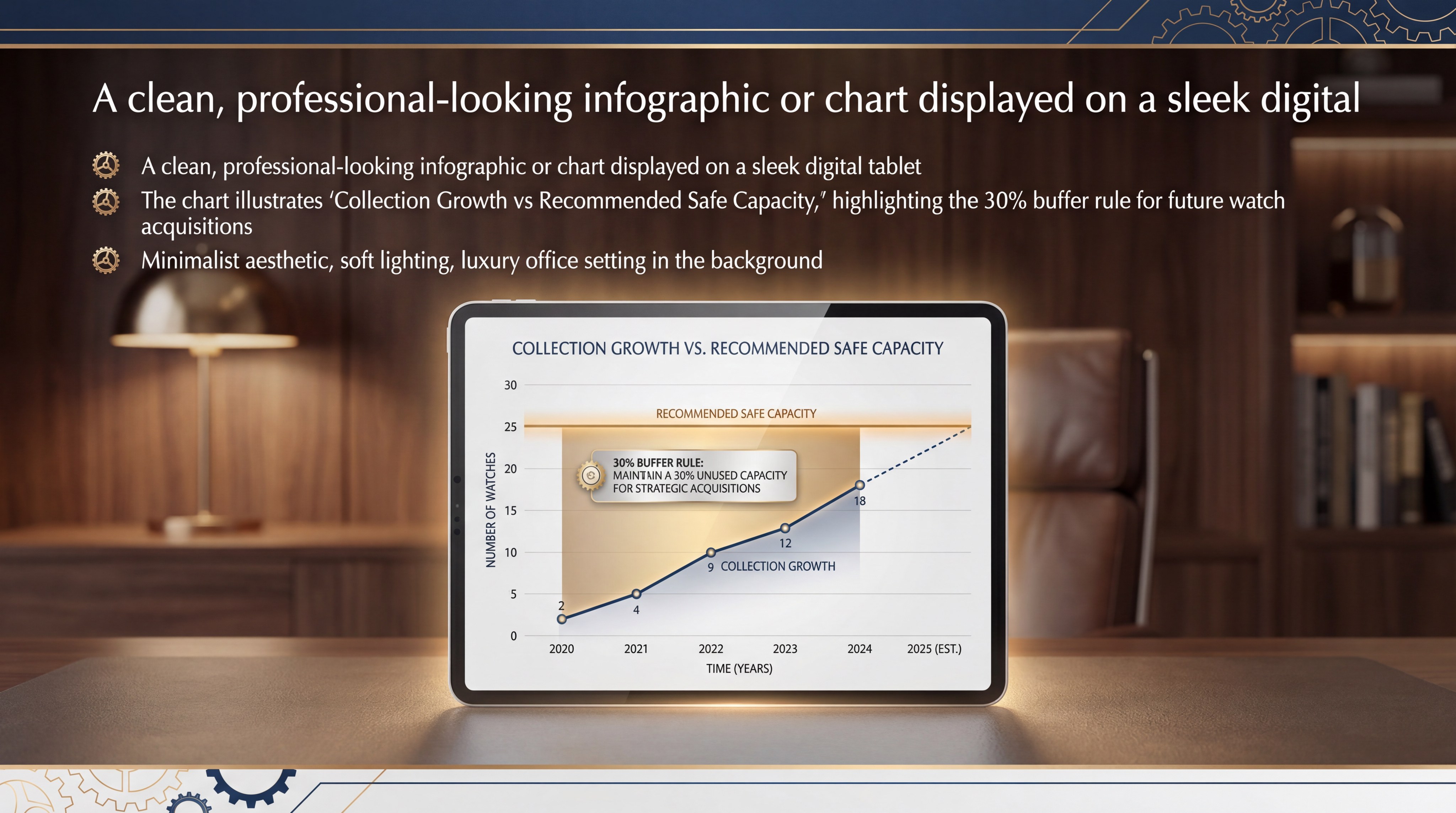 A chart illustrating collection growth vs recommended safe capacity