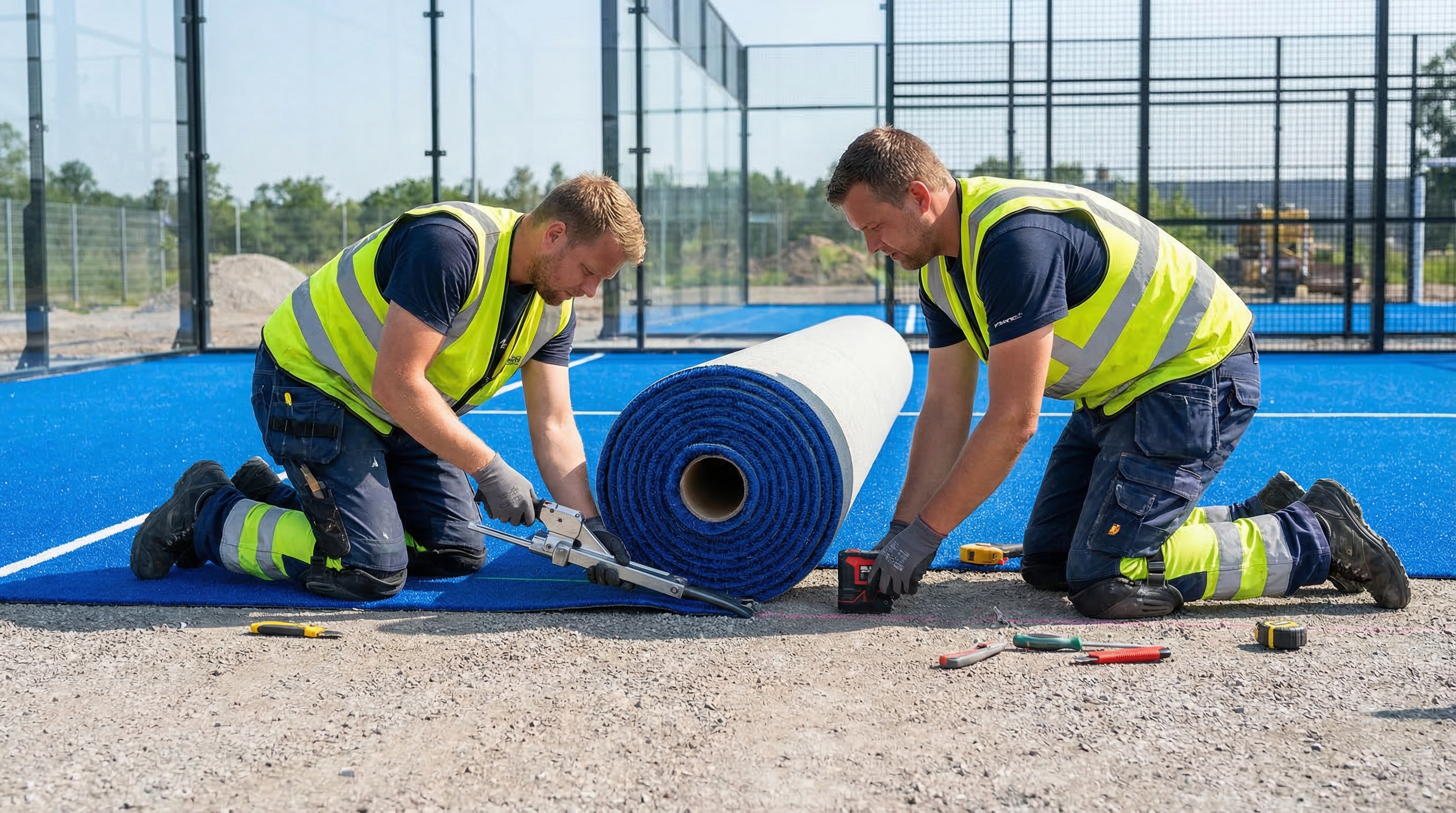padel court turf installation