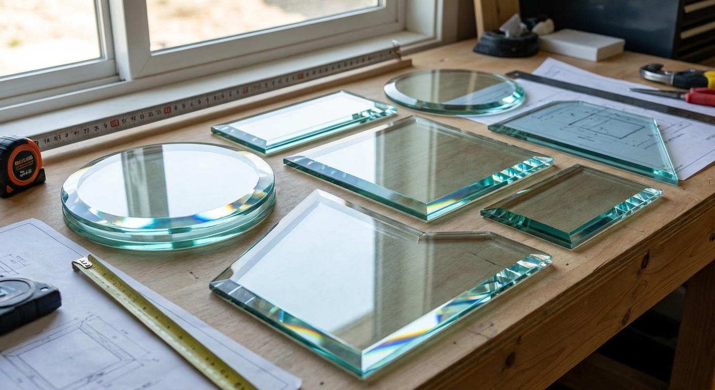 tempered glass shapes designer table