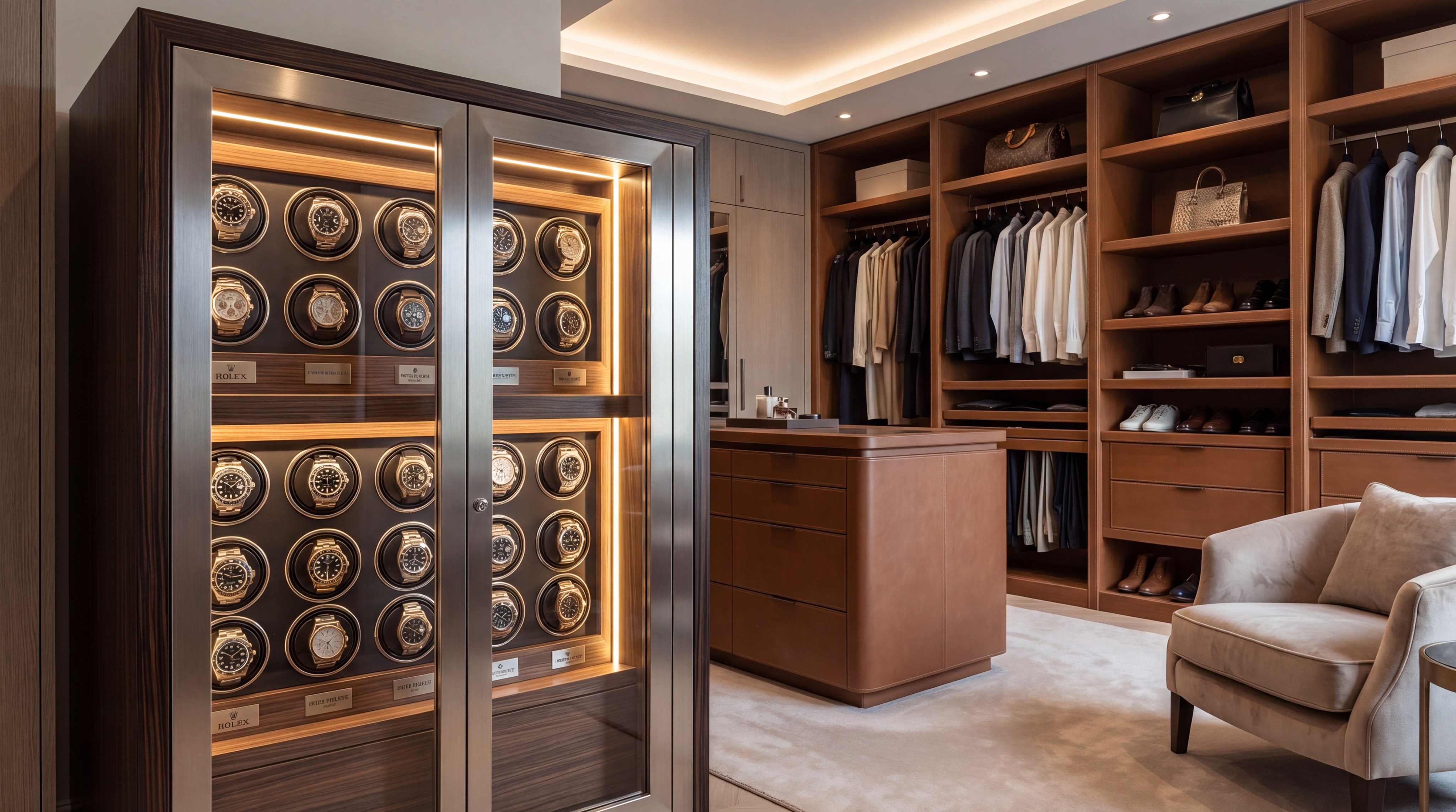 luxury watch winder safe bedroom