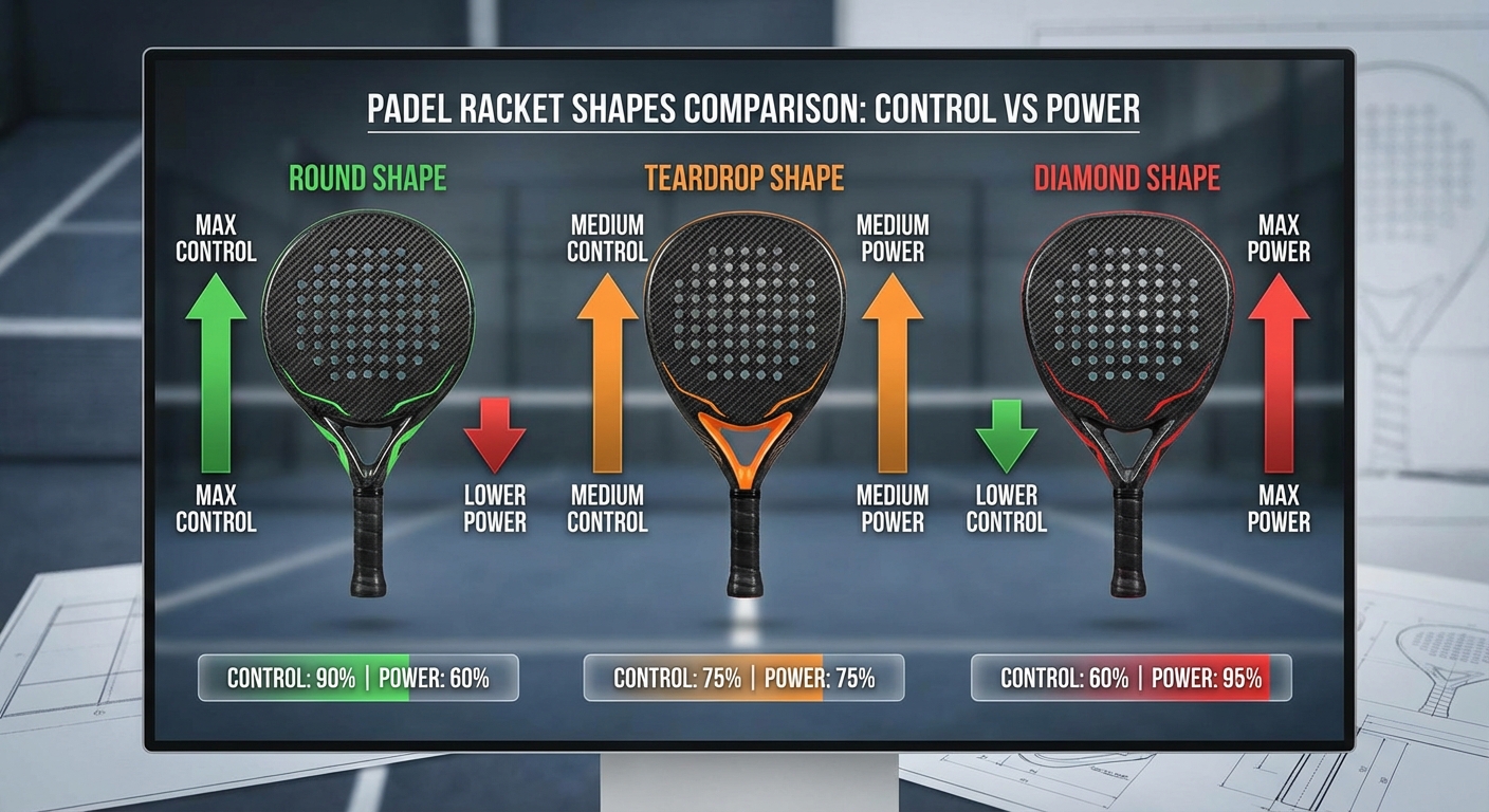 padel racket shapes comparison variant