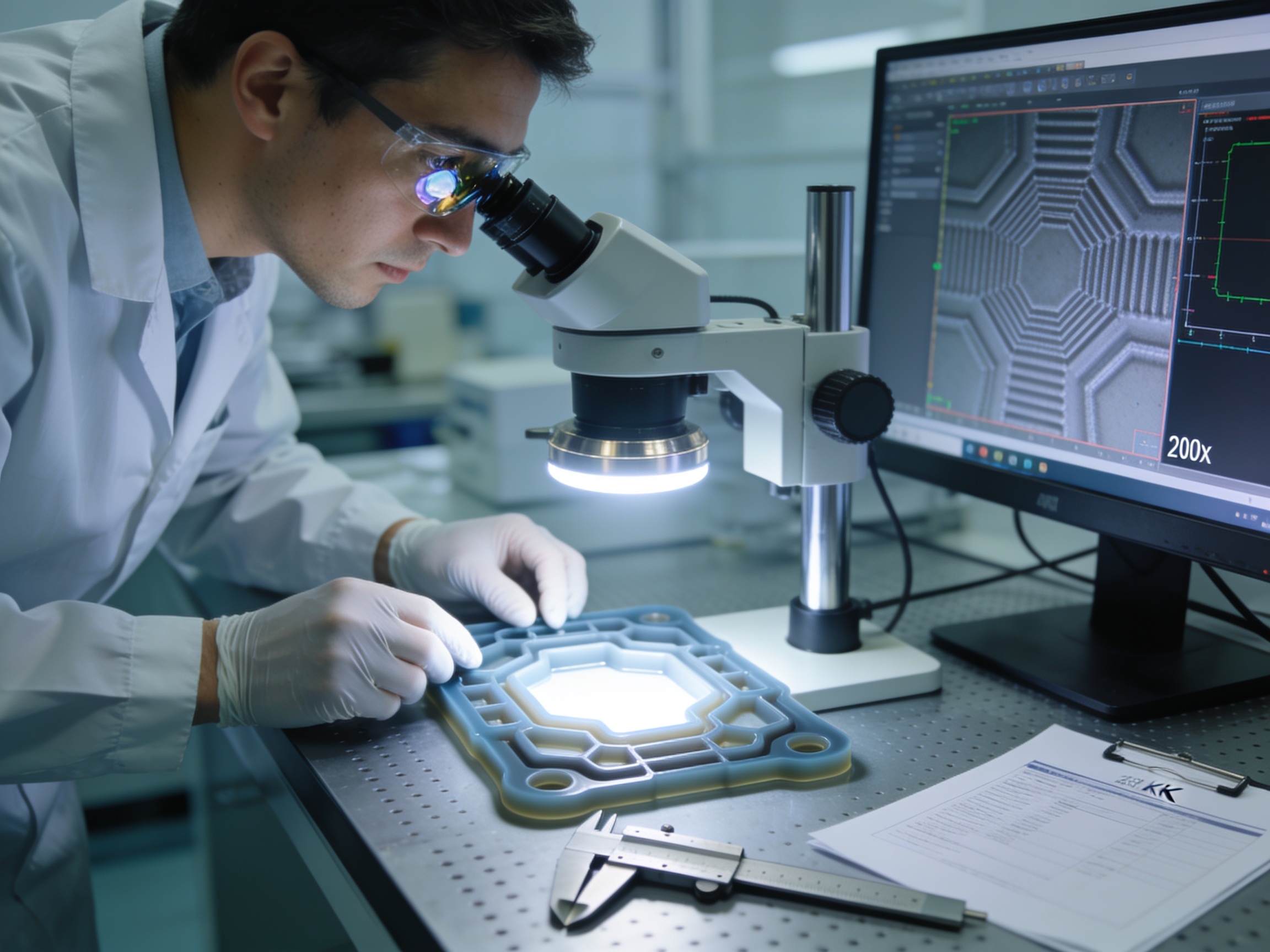 Microscopic gasket quality inspection