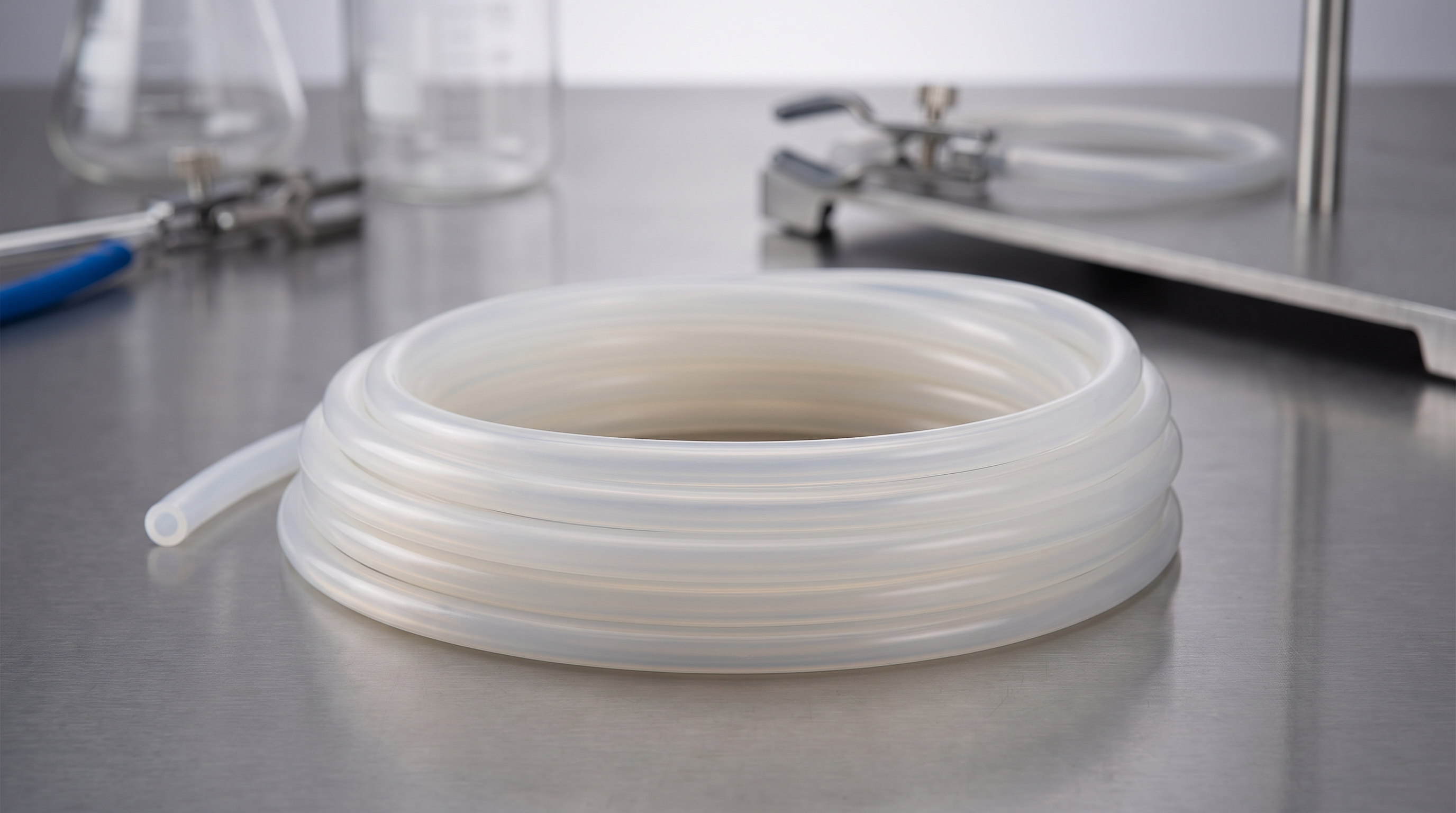 Premium Translucent Industrial Silicone Tubing Studio Photography