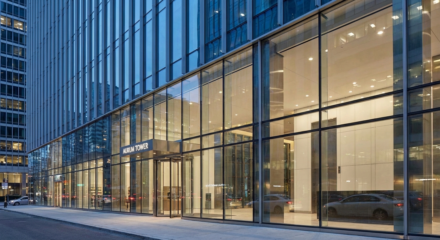 modern storefront architecture photorealism